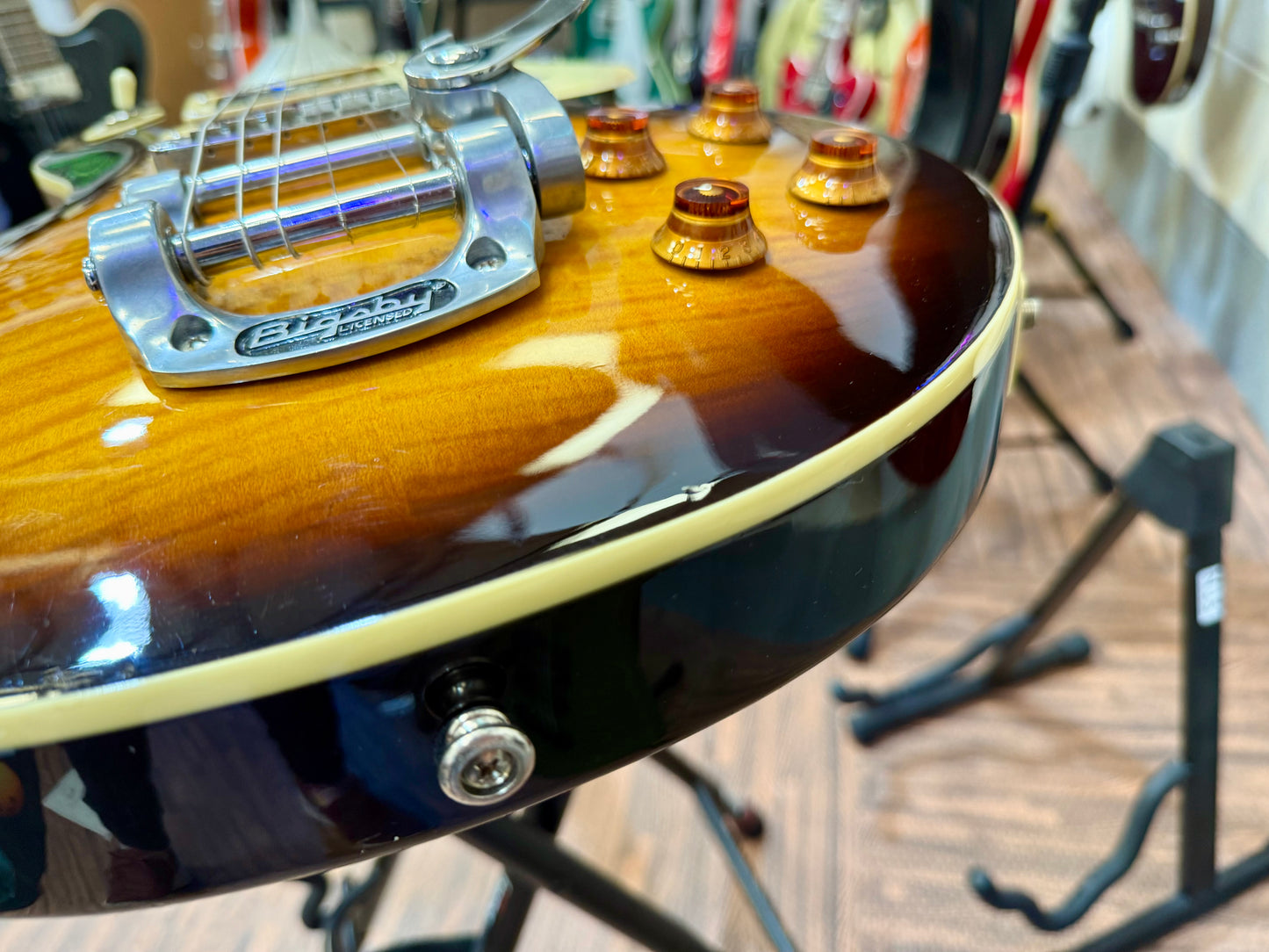 🔥GIBSON 490 PICKUPS & BIGSBY🔥 Epiphone Les Paul~ 2003 Korean~ Tobacco Burst!