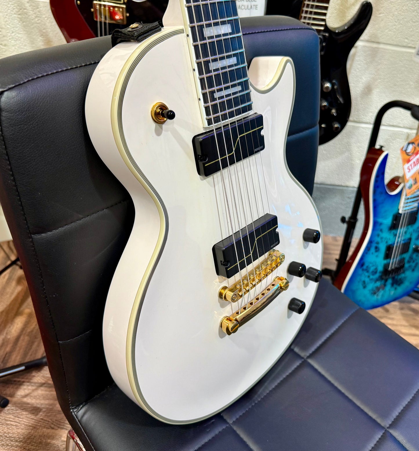 🔥MINT 2024🔥 Epiphone Matt Heafy Origins Les Paul Custom 7-String~ Bone White!