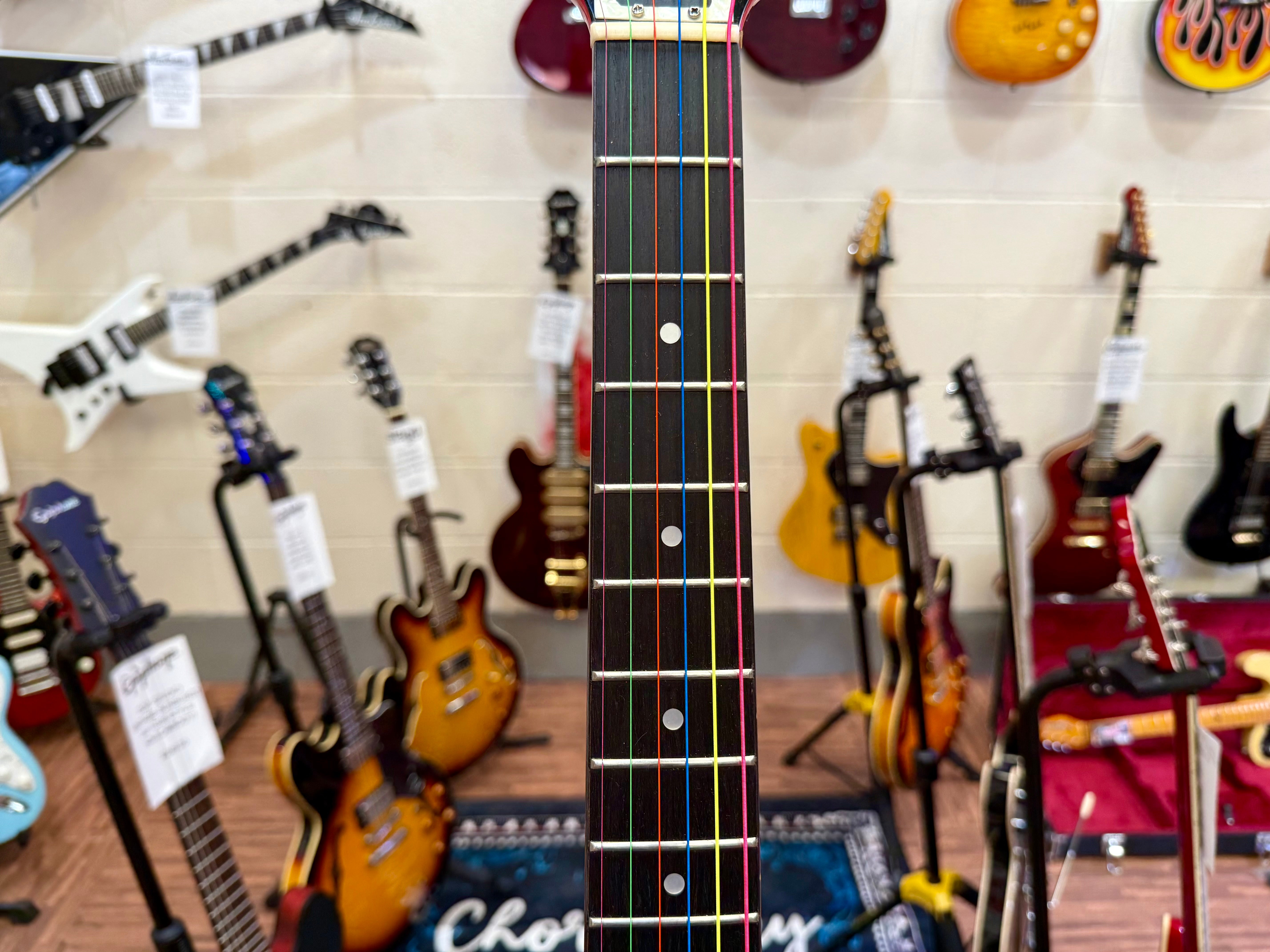 🔥DR WHO🔥 Custom Flying V Left Handed Guitar~ Doctor Who Tardis Lights~ Lefty!