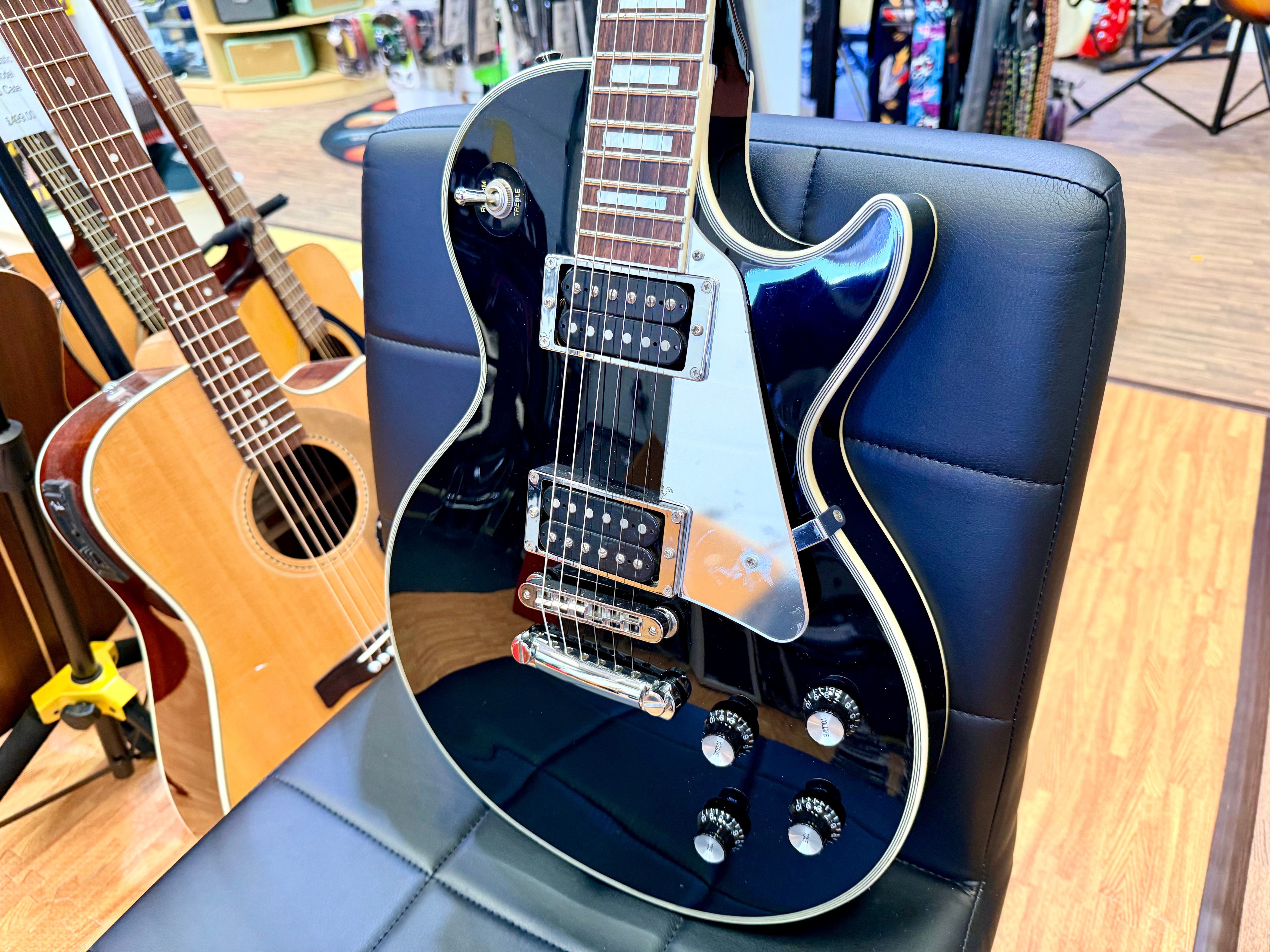 🔥2005🔥 Burny RLC-55JS John Sykes Les Paul Custom Signature Black~ Japan Import