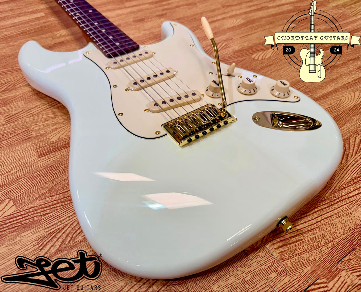 ⚡️NEW⚡️ Jet JS-380 OW Rosewood Electric Guitar~ Olympic White with Gold Hardware