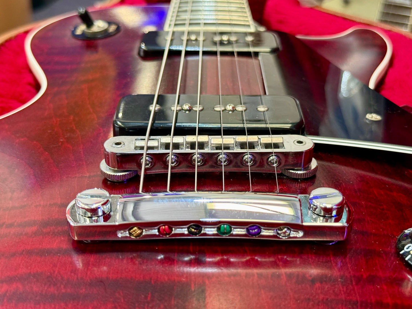 🌟2018🌟 Gibson USA Les Paul Classic Player Plus P90~ Satin Wine Red~ Case/Candy