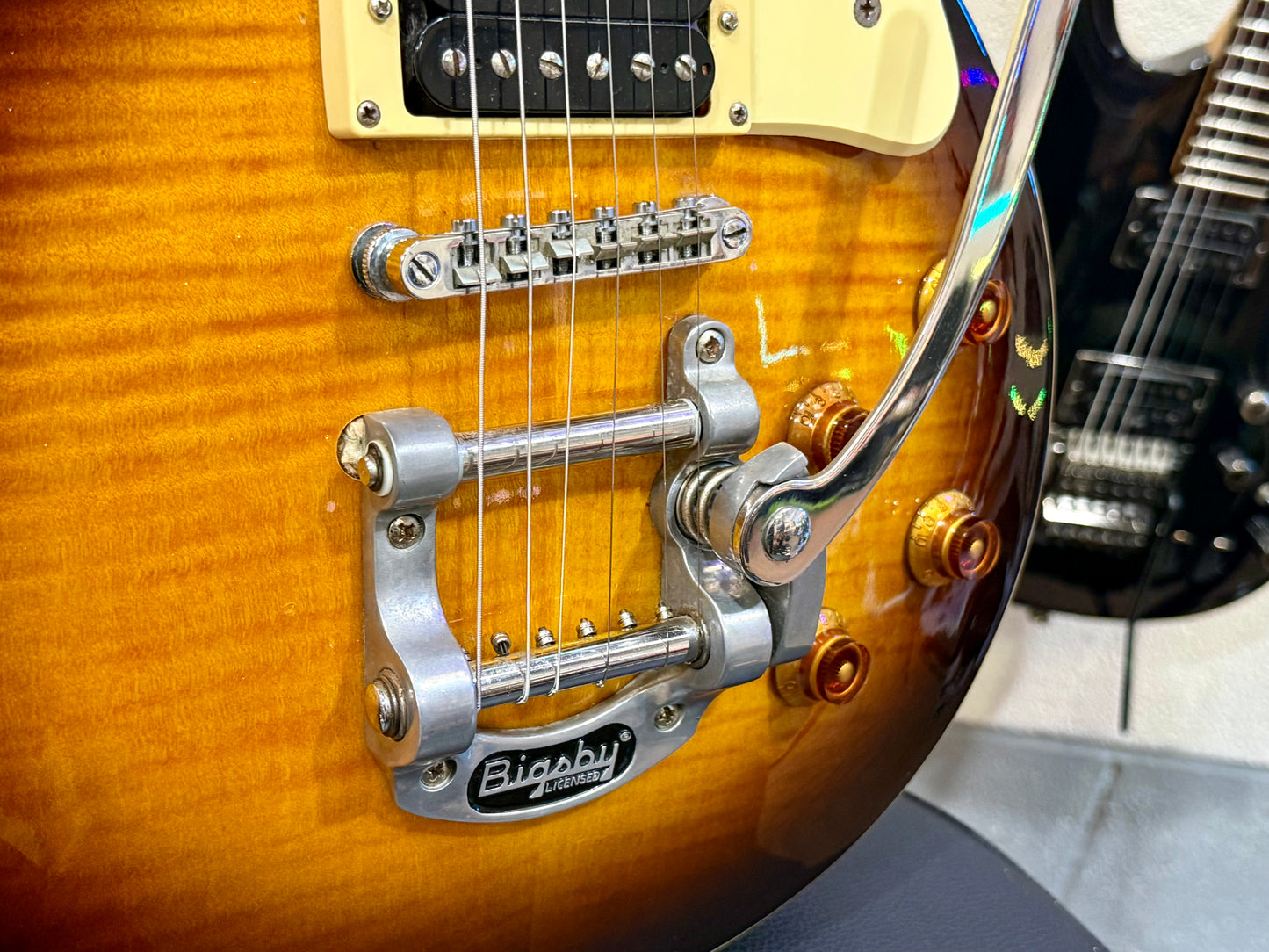 🔥GIBSON 490 PICKUPS & BIGSBY🔥 Epiphone Les Paul~ 2003 Korean~ Tobacco Burst!