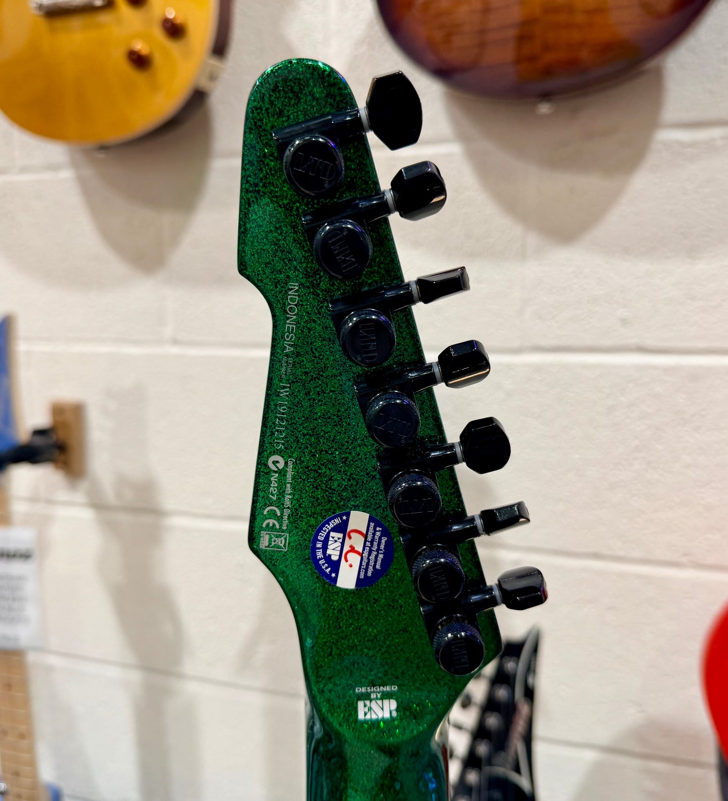 š„MINTš„ ESP LTD SCT-607 Baritone 7 String~ Stephen Carpenter Green Sparkle + Case