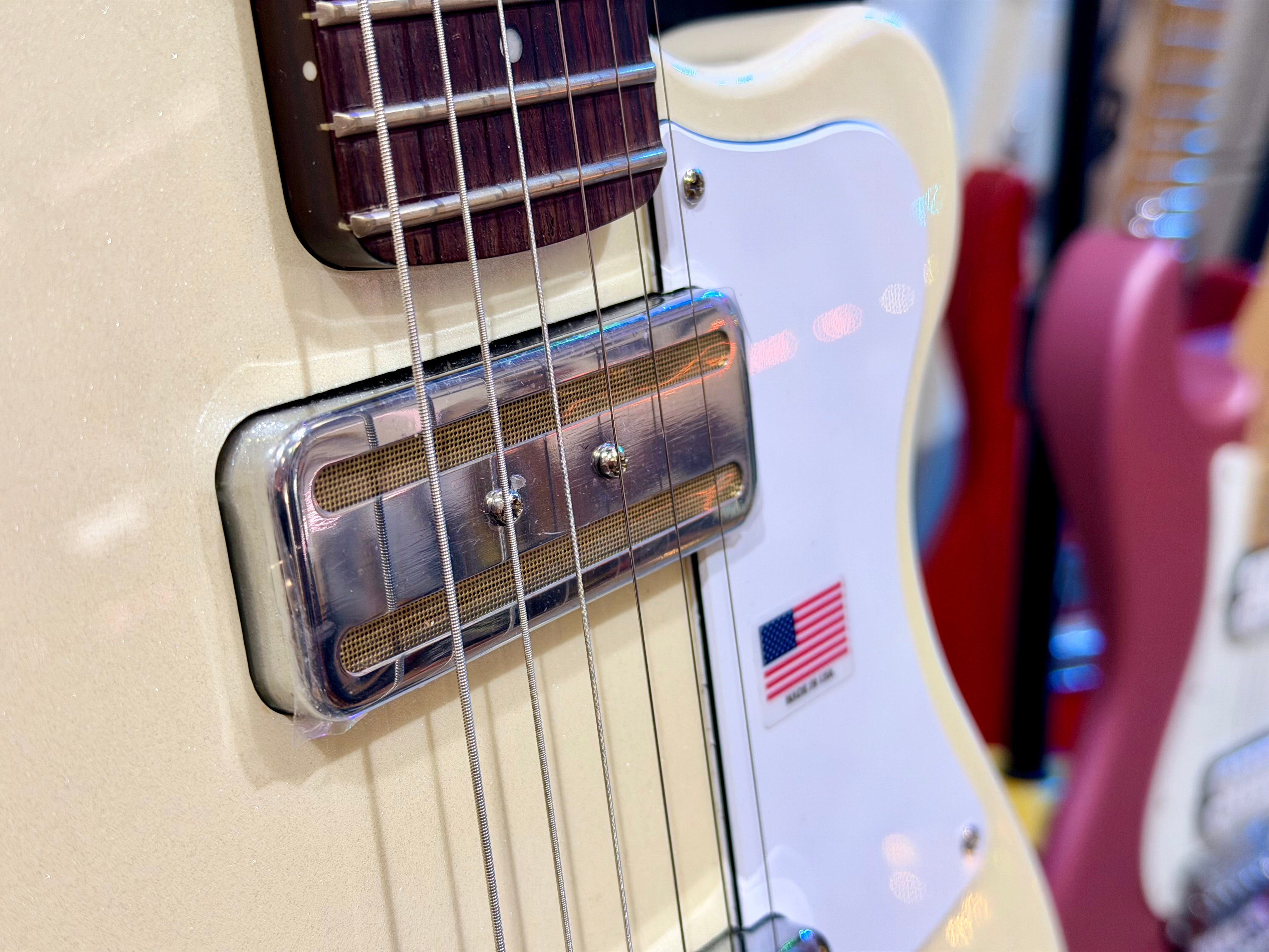 🌟NEW🌟 Harmony Juno Standard Electric~ Pearl White Gold Foil P90 + Mono Case!