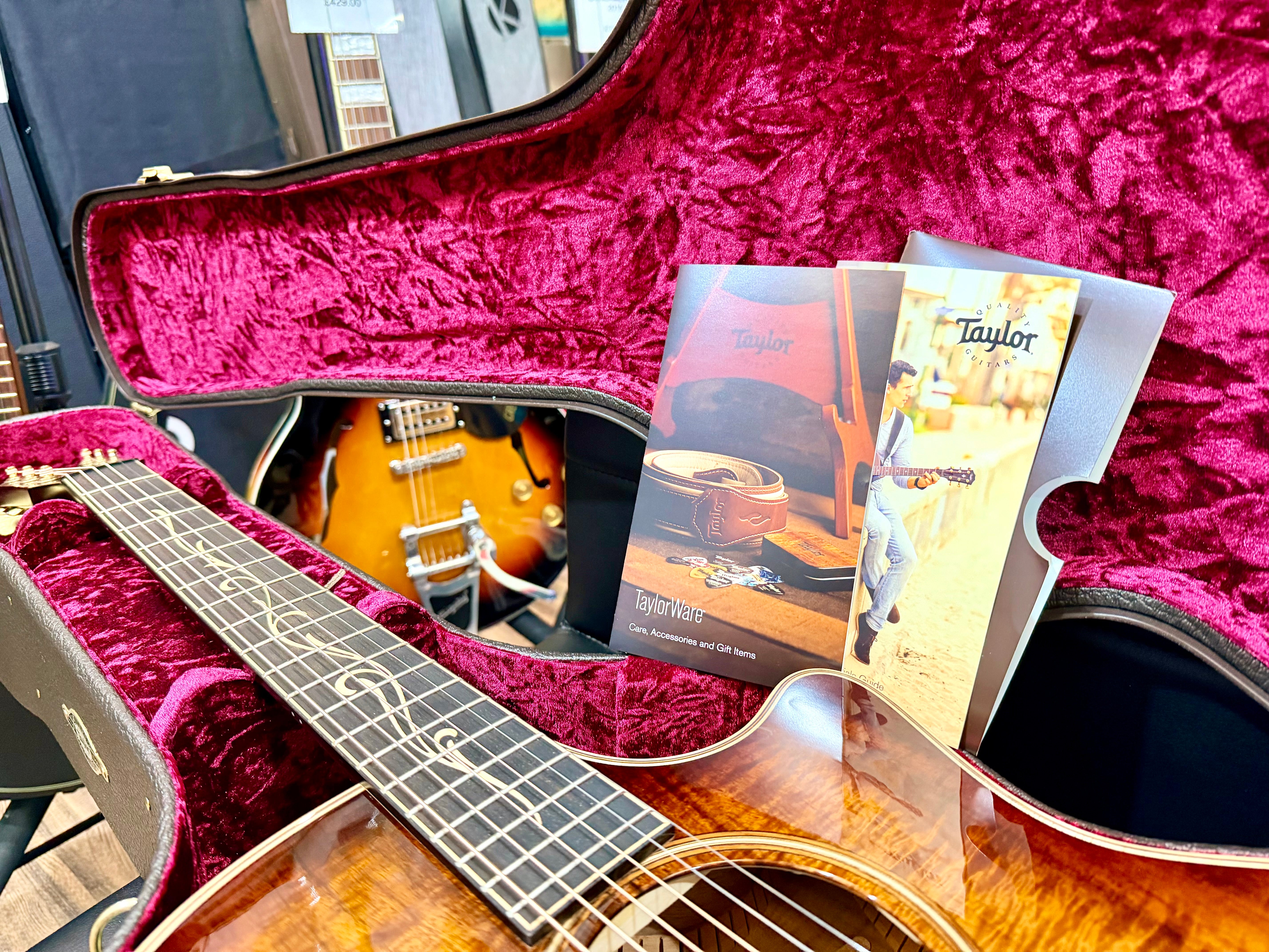 🔥HAWAIIAN KOA🔥 2022 Taylor K24ce~ V-Class~ Shaded Edgeburst~ USA + Hard Case!