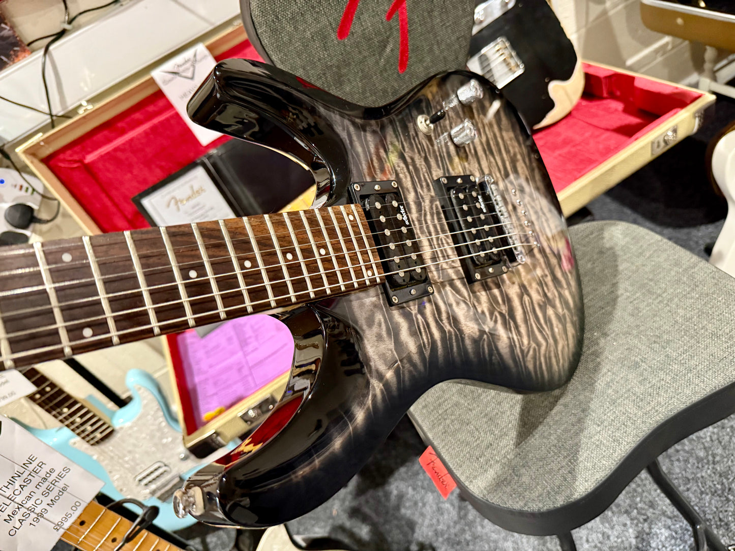 🔥EX-DEMO🔥 Schecter C-6 Plus Trans Black Charcoal Burst~ Diamond Series Guitar!