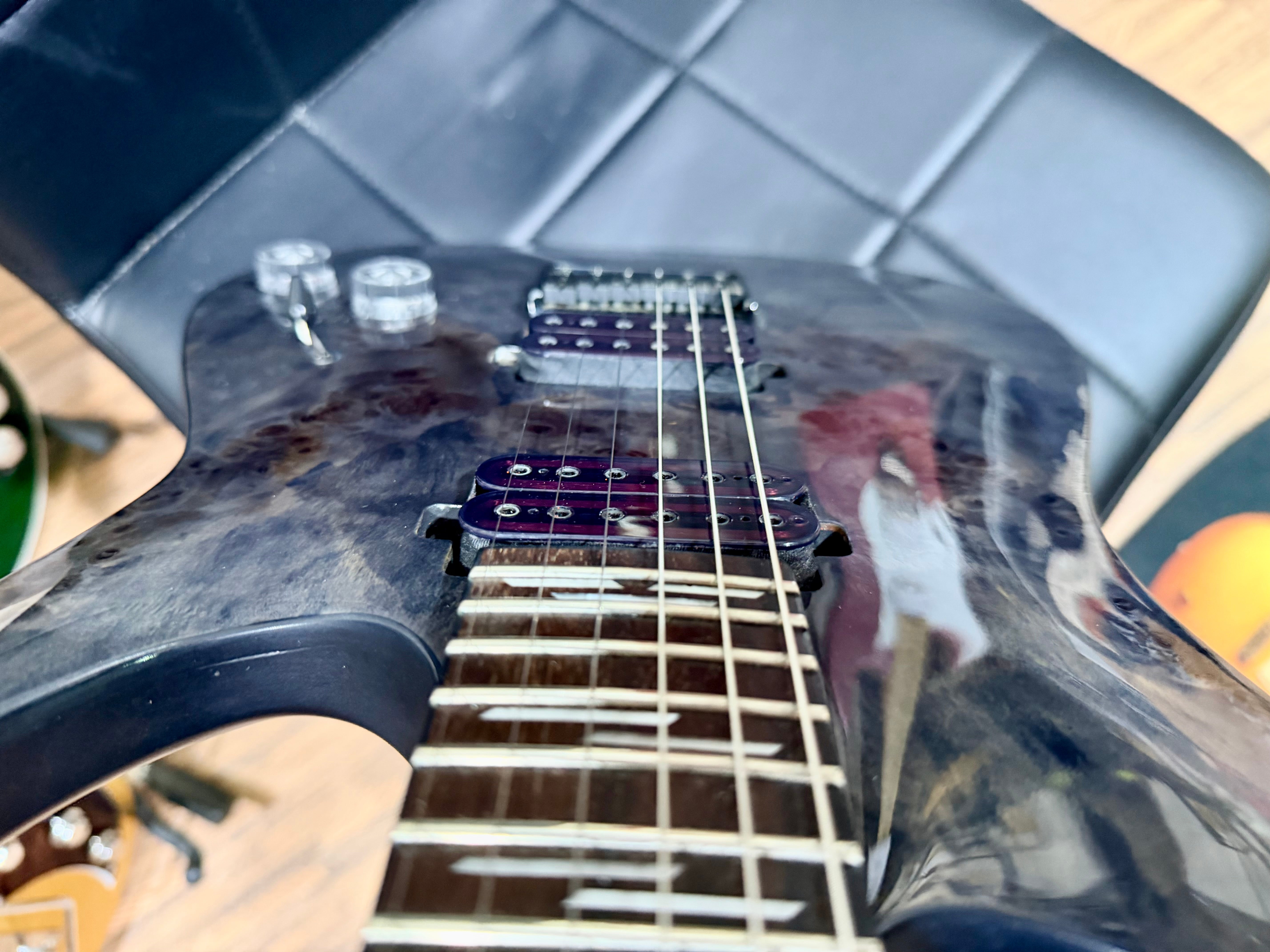 🔥2023🔥 Schecter Omen Elite 6 ~ See-Thru Black Burst~ Poplar Burl Top!