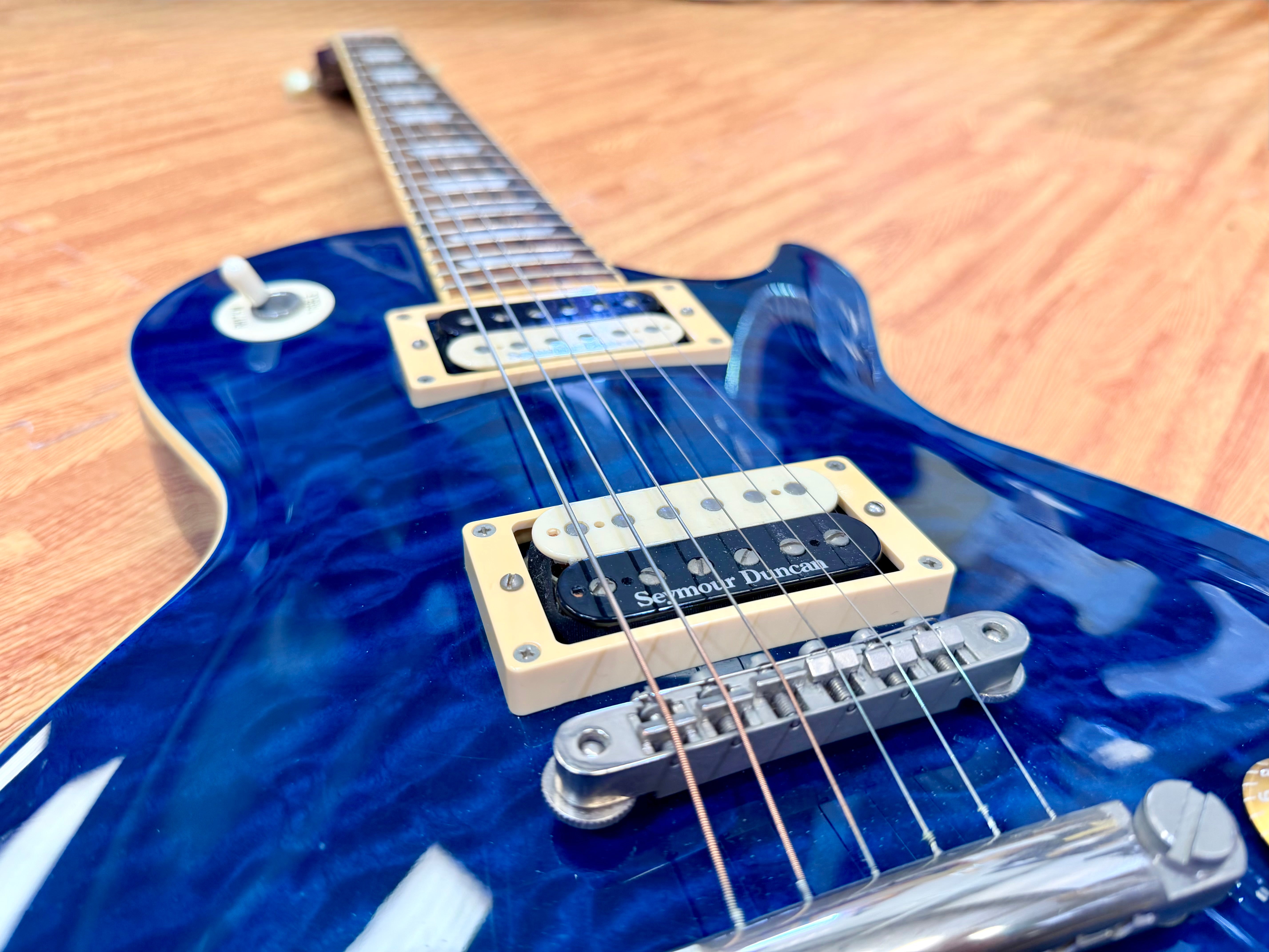 β¨2008β¨ Edwards E-LP Limited Model Les Paul~ Blue Aqua Quilt~ Made in Japan π―π΅