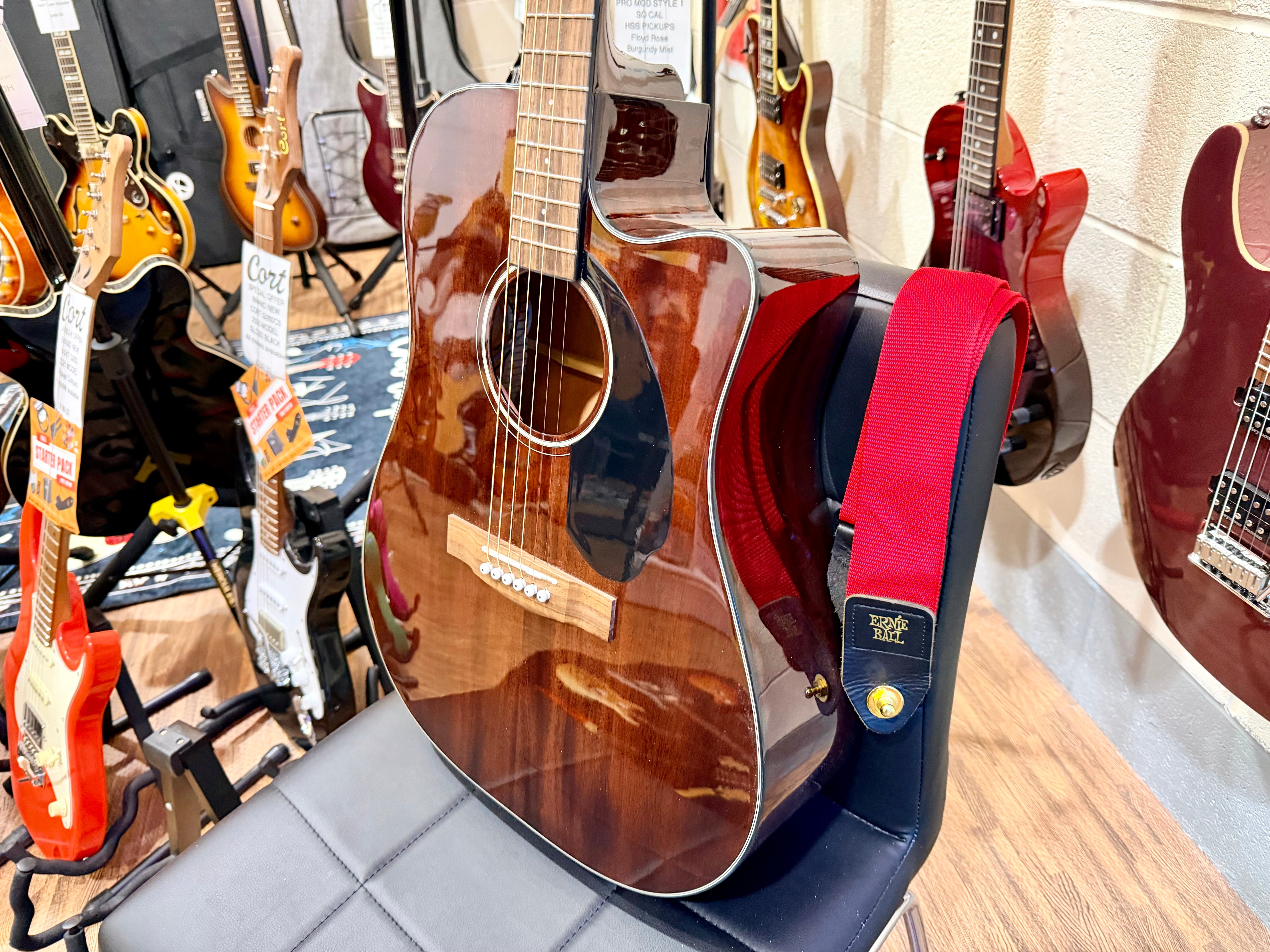 ✨MINT⚡️ Fender CD-60SCE Dreadnought Electro Acoustic Guitar~ All-Mahogany!