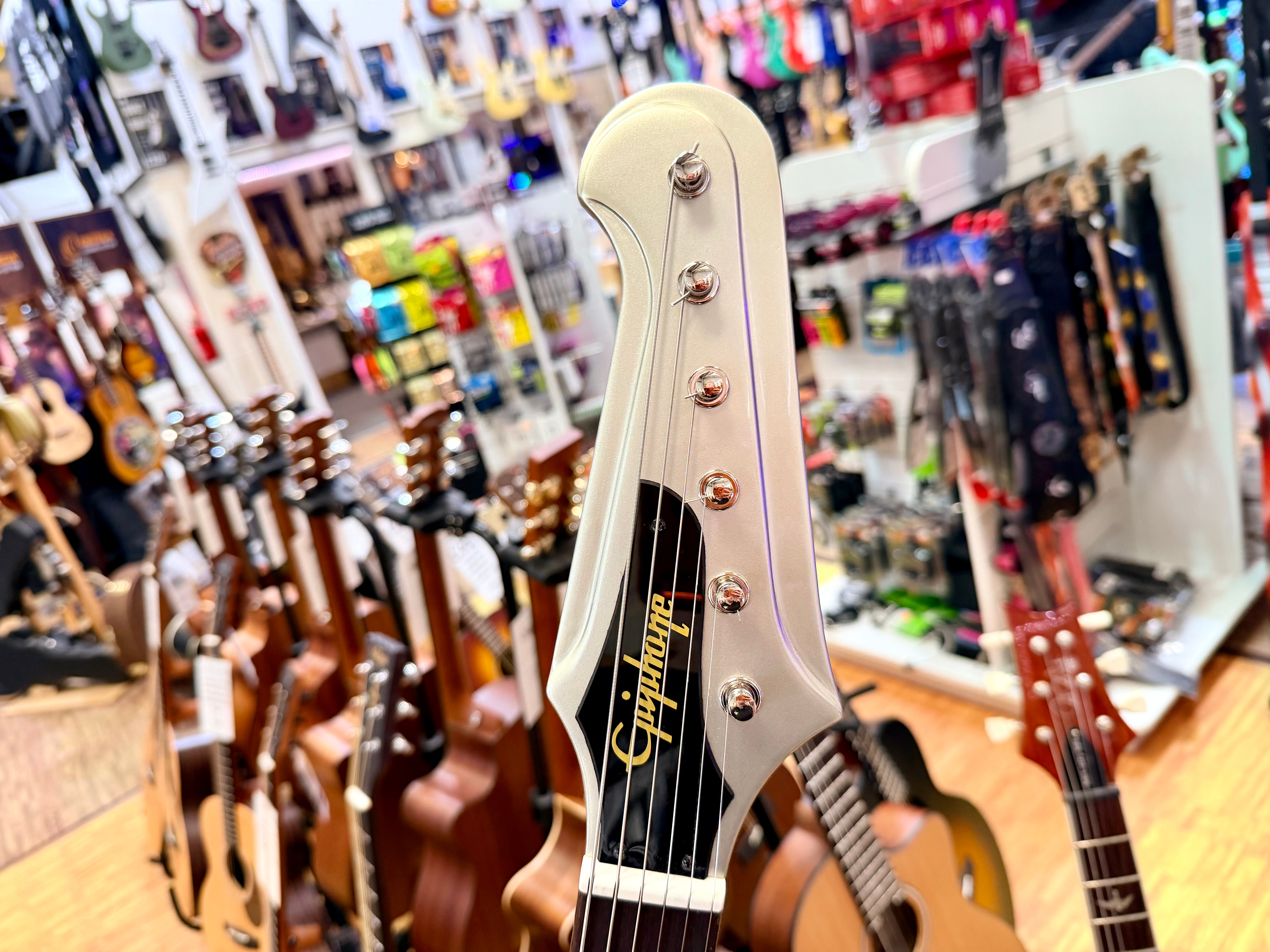 ✨2024✨ Epiphone Inspired By Gibson Custom 1963 Firebird I Silver Mist~ Maestro