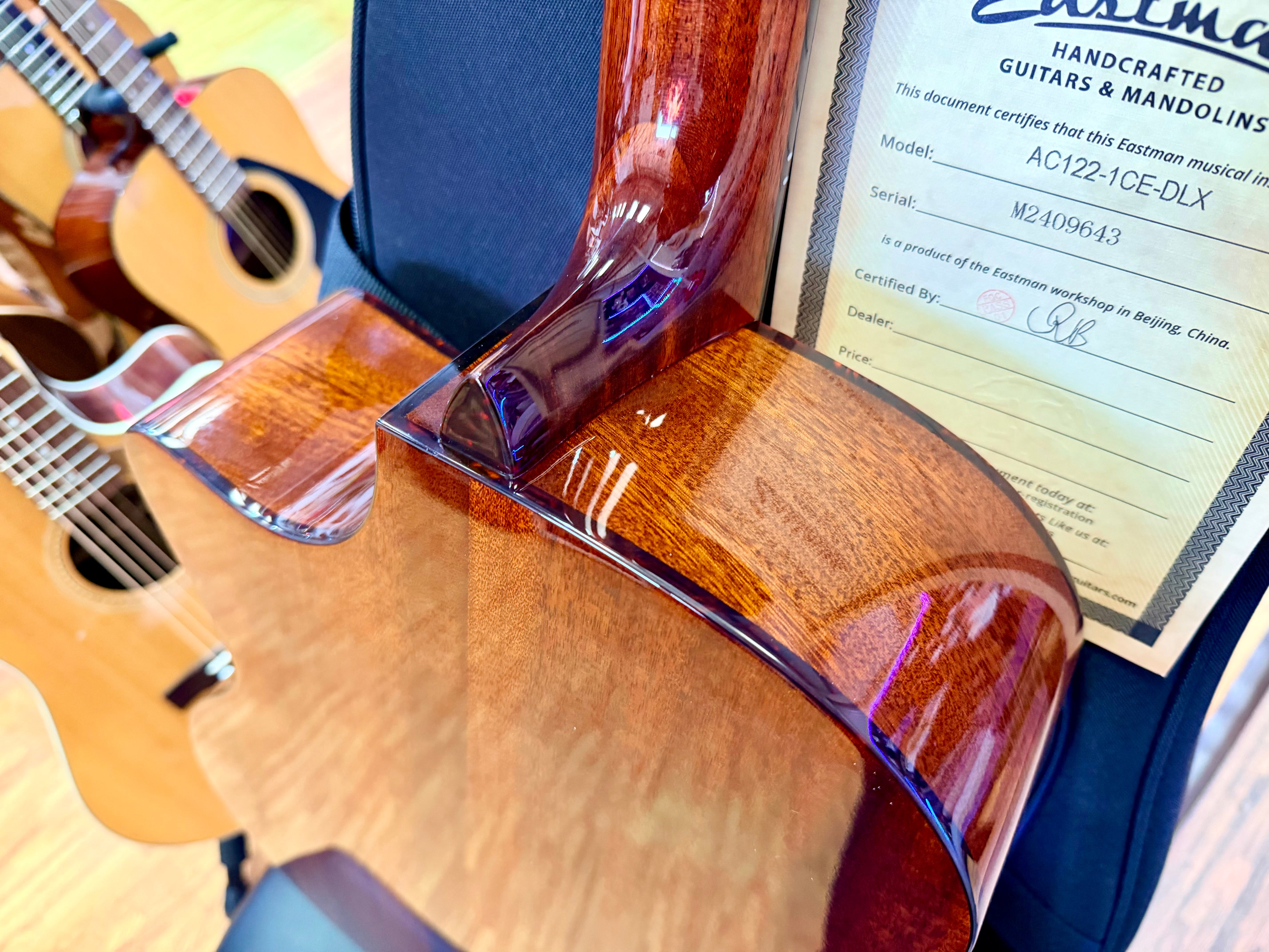 ✨MINT✨ 2024 Eastman AC122-1CE DLX Deluxe Electro Acoustic Guitar~ Natural + Bag!