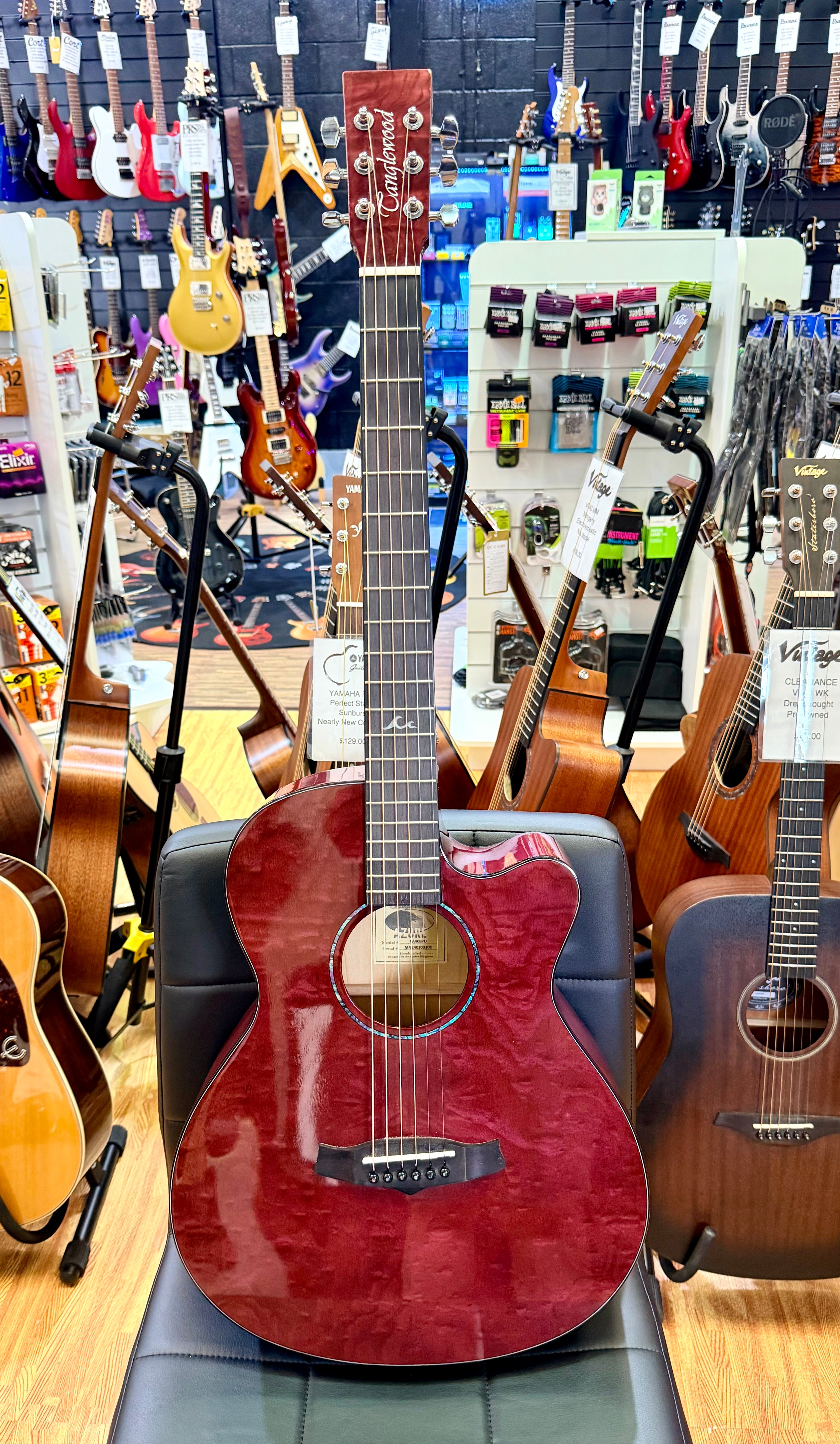 ✨2024✨ Tanglewood TA4CE Azure Super Folk Electro Acoustic~ Foxglove Purple!