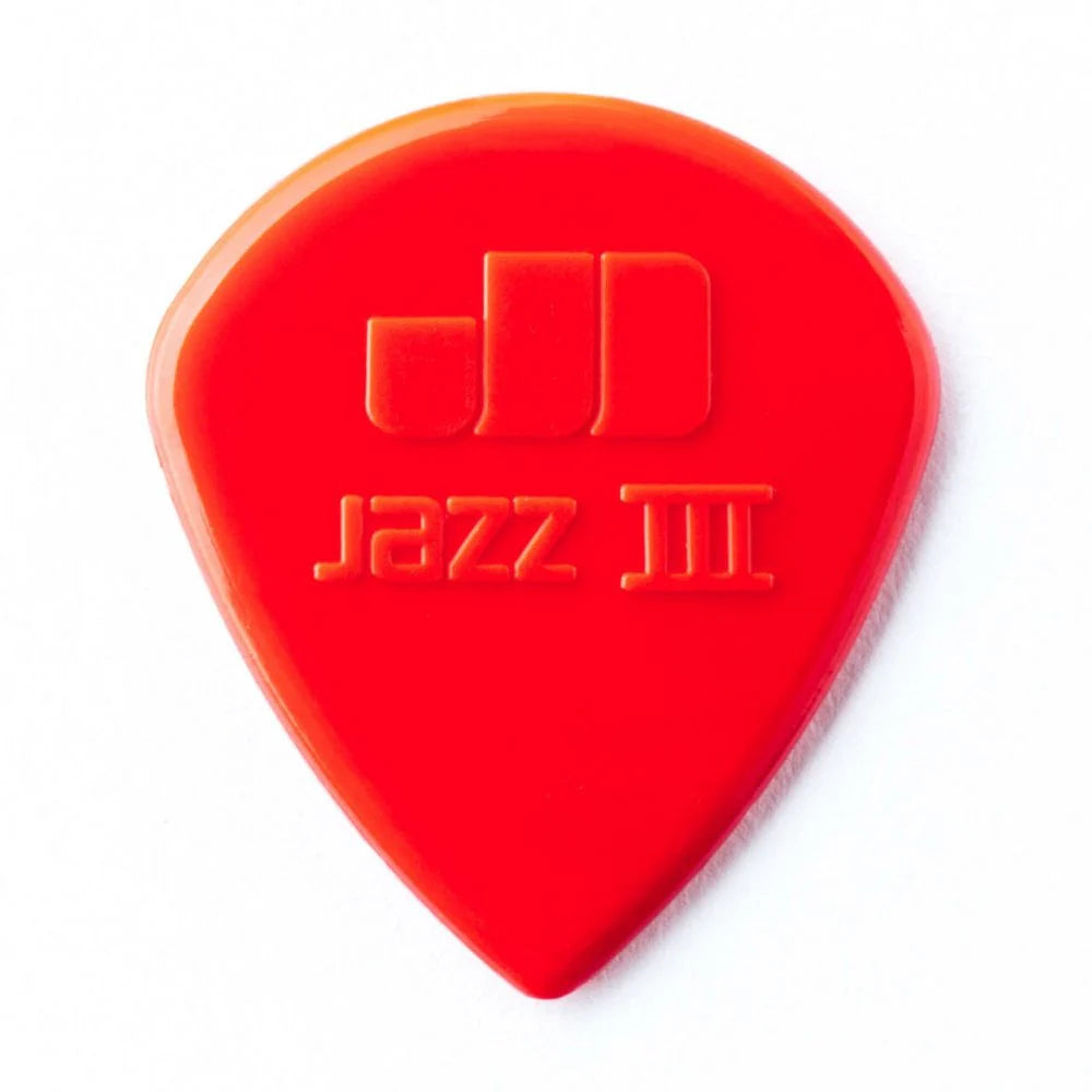 Jim Dunlop JAZZ III Red Nylon Guitar Pick, 6-Pack