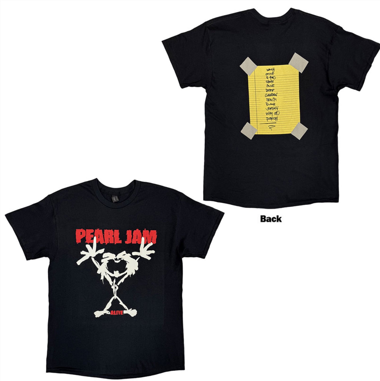 Pearl Jam Stickman Back Print Unisex T-Shirt~ Official Licensed Unisex Band Merchandise FREE POST