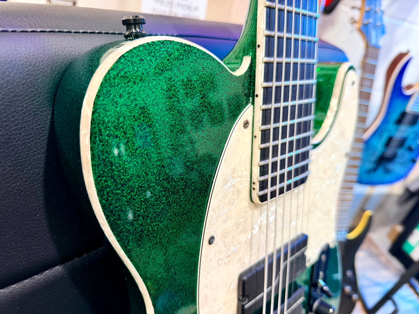 š„MINTš„ ESP LTD SCT-607 Baritone 7 String~ Stephen Carpenter Green Sparkle + Case