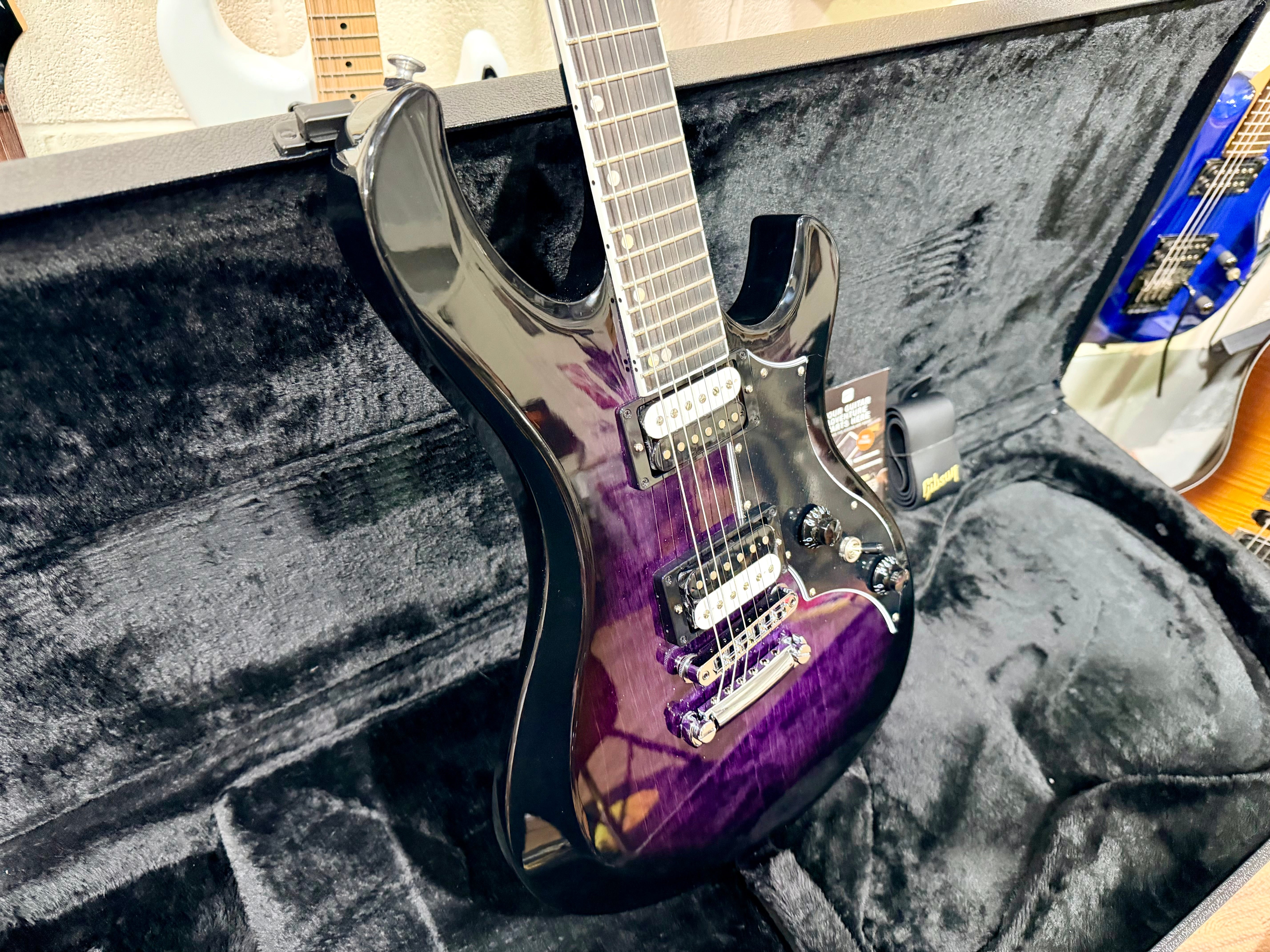 🔥NEW🔥 2025 Gibson Victory Figured Top~ Dark Purple Burst~ Hard Case & Docs!