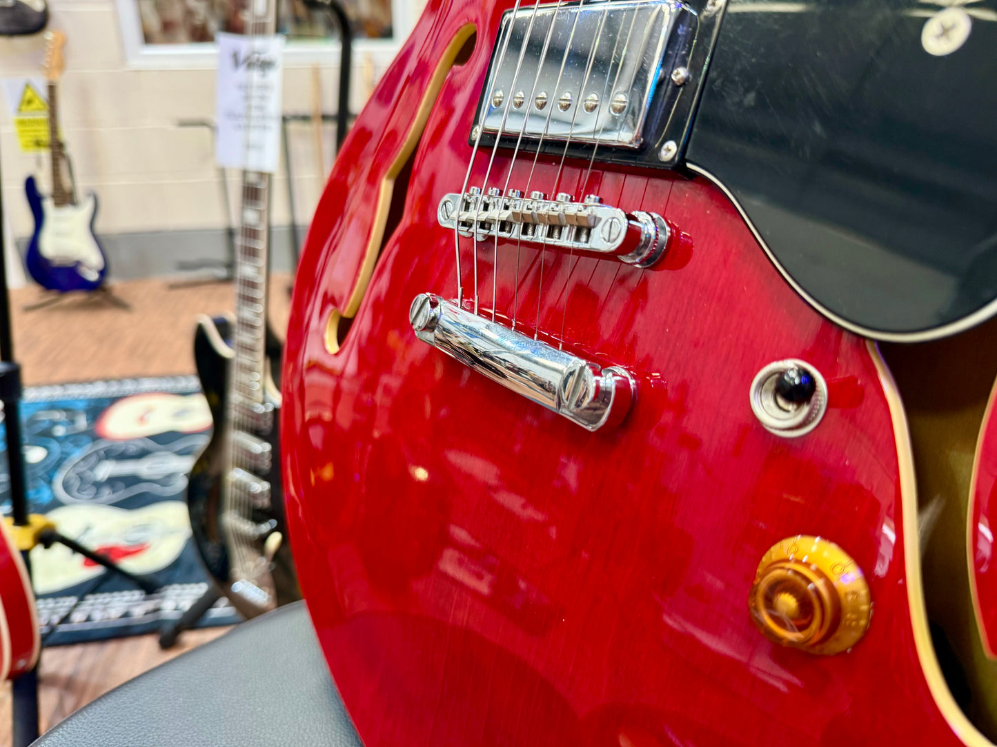 🎸LOVELY🎸 Tanglewood TH-502 CH~ Semi-Hollow Electric Guitar~ Cherry Red!