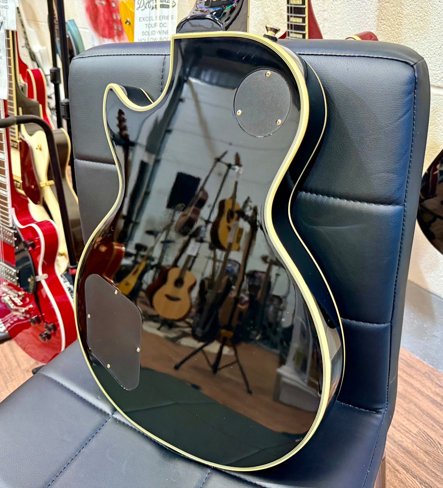 π₯2016π₯ Epiphone Les Paul Custom Pro~ Ebony/Black & Gold~ Coil Tap~Ex Condition