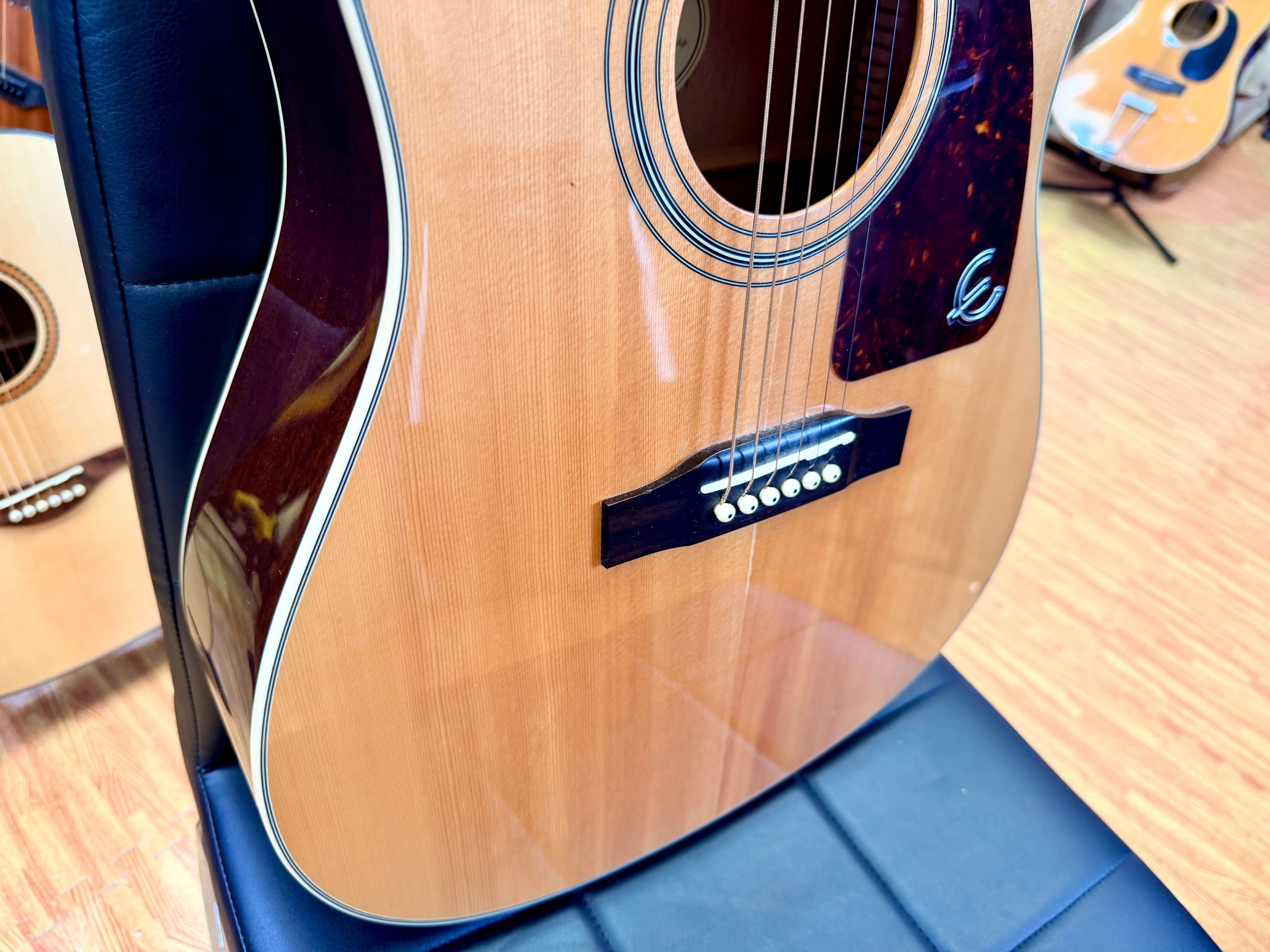 ⚡️2017⚡️ Epiphone AJ-220S/N Acoustic Guitar Natural~ Solid Top Dreadnought!