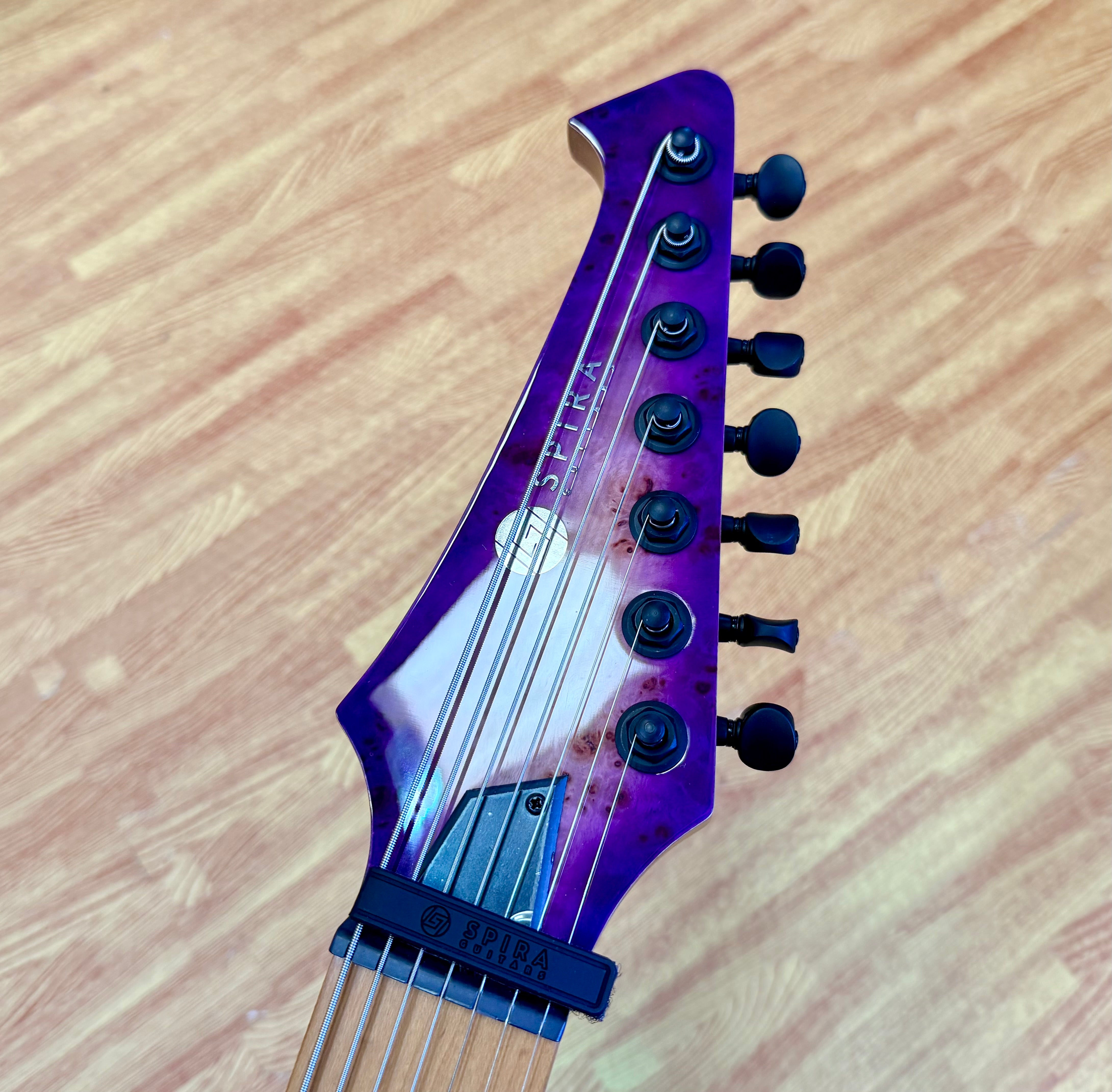 ⚡️NEW⚡️ Spira S-457 7 String Trans Purple~ Poplar Burl Top Electric Guitar~ 2026