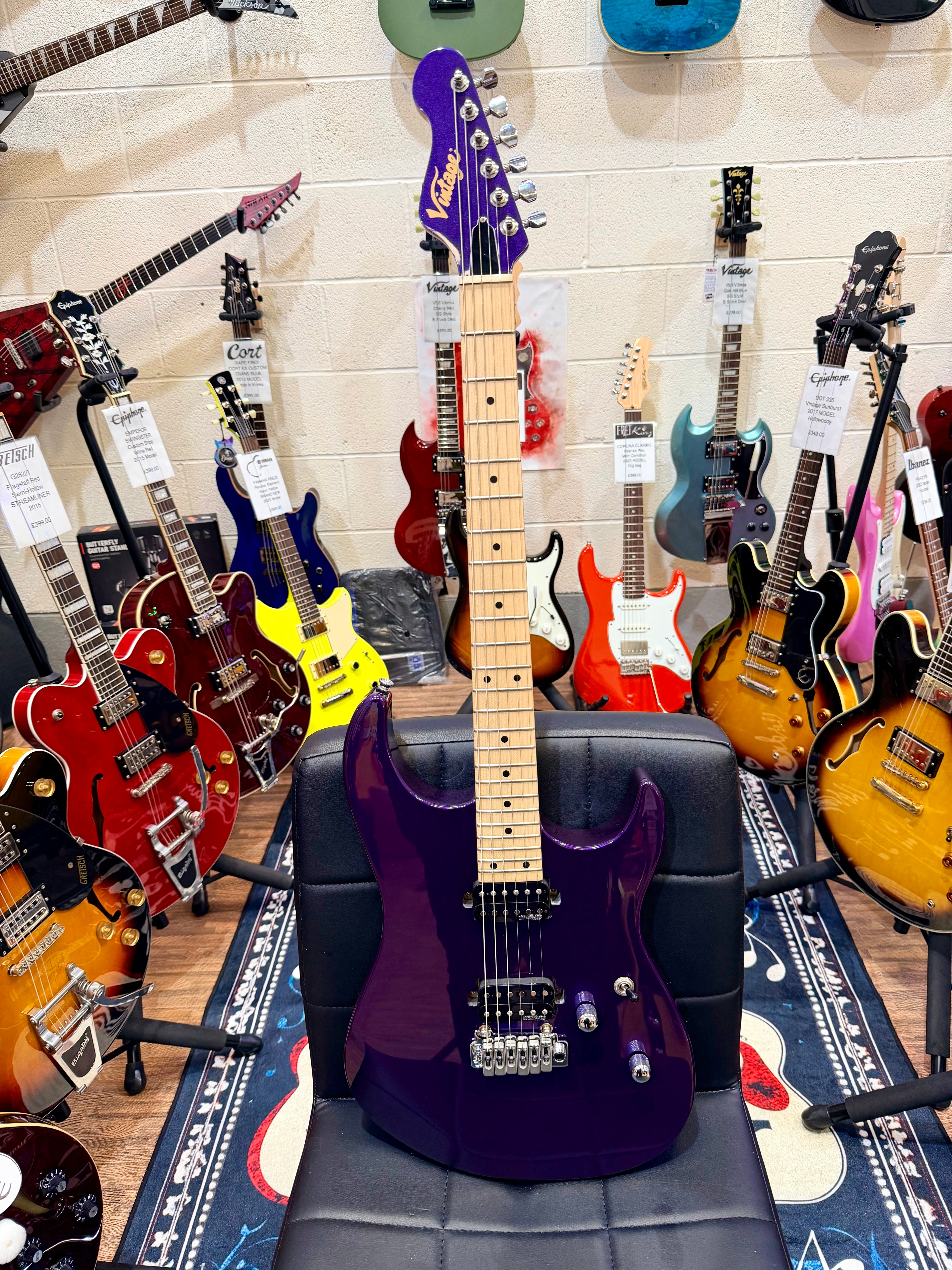 💜 EX-DEMO 💜 Vintage V6M24 ReIssued Series Electric Guitar ~ Pasadena Purple!
