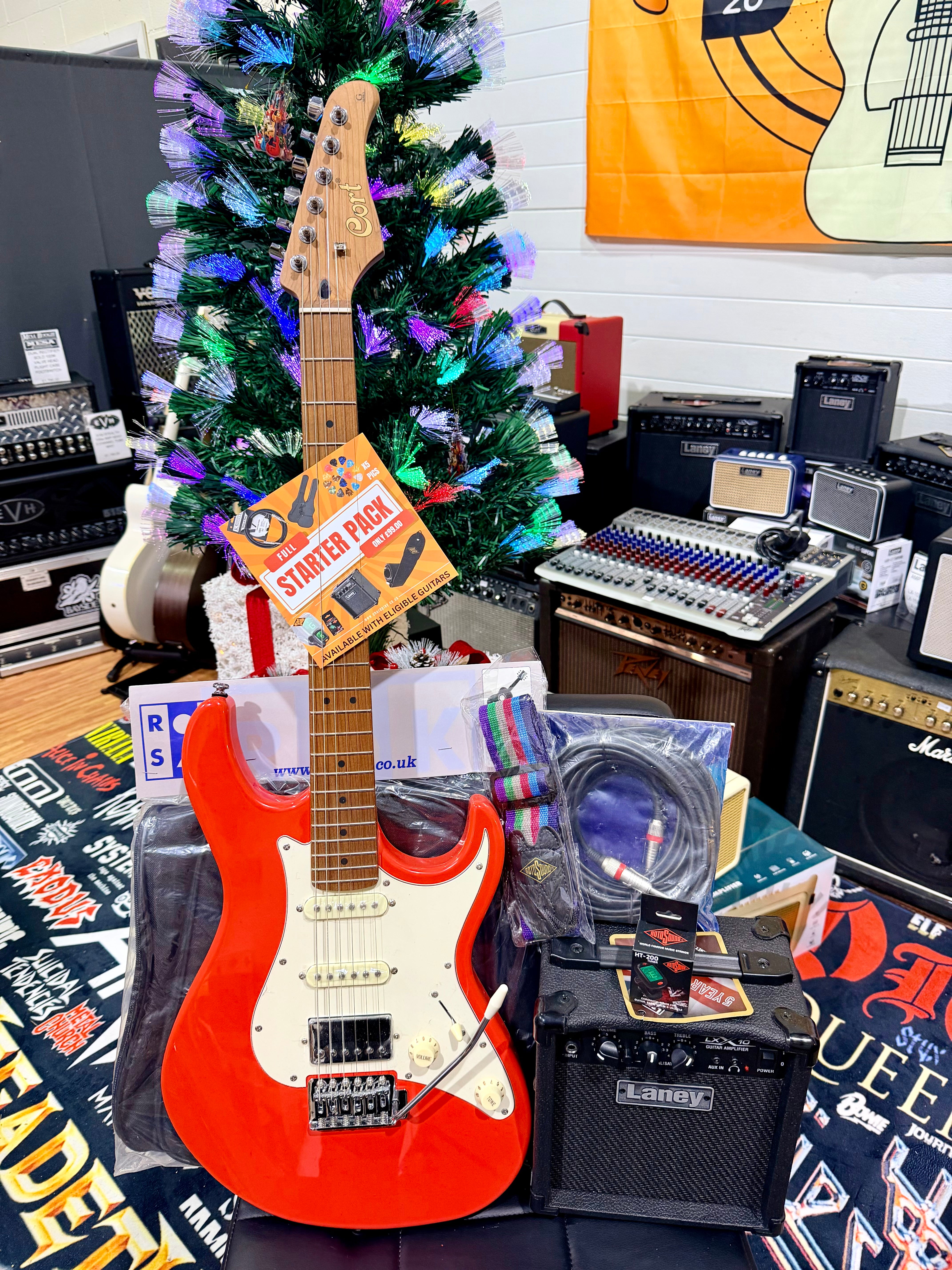 π ELECTRIC GUITAR STARTER PACK π Cort G200SE~ Red + Laney Amp, Bag, Tuner