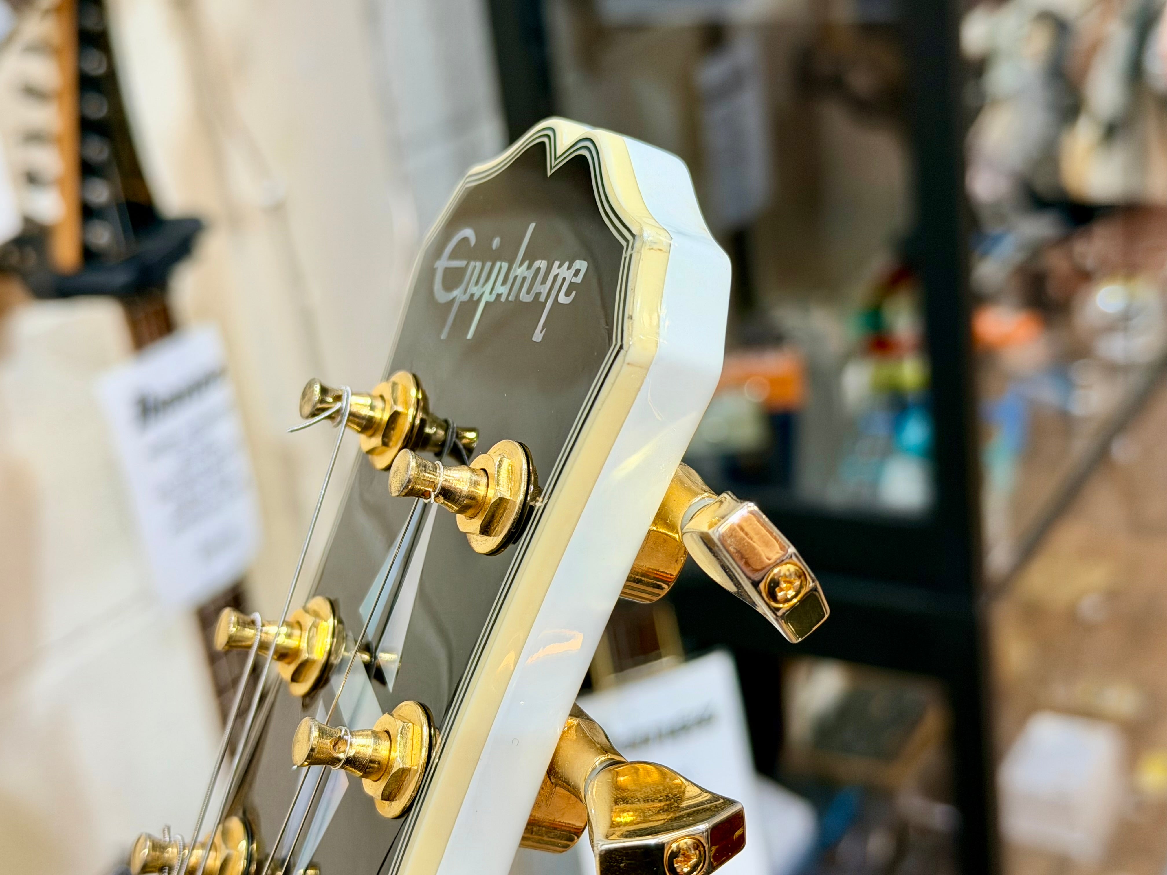 🌟2001 KOREA🌟 Epiphone Les Paul Custom~ Alpine White~ Seymour Duncan + Case!