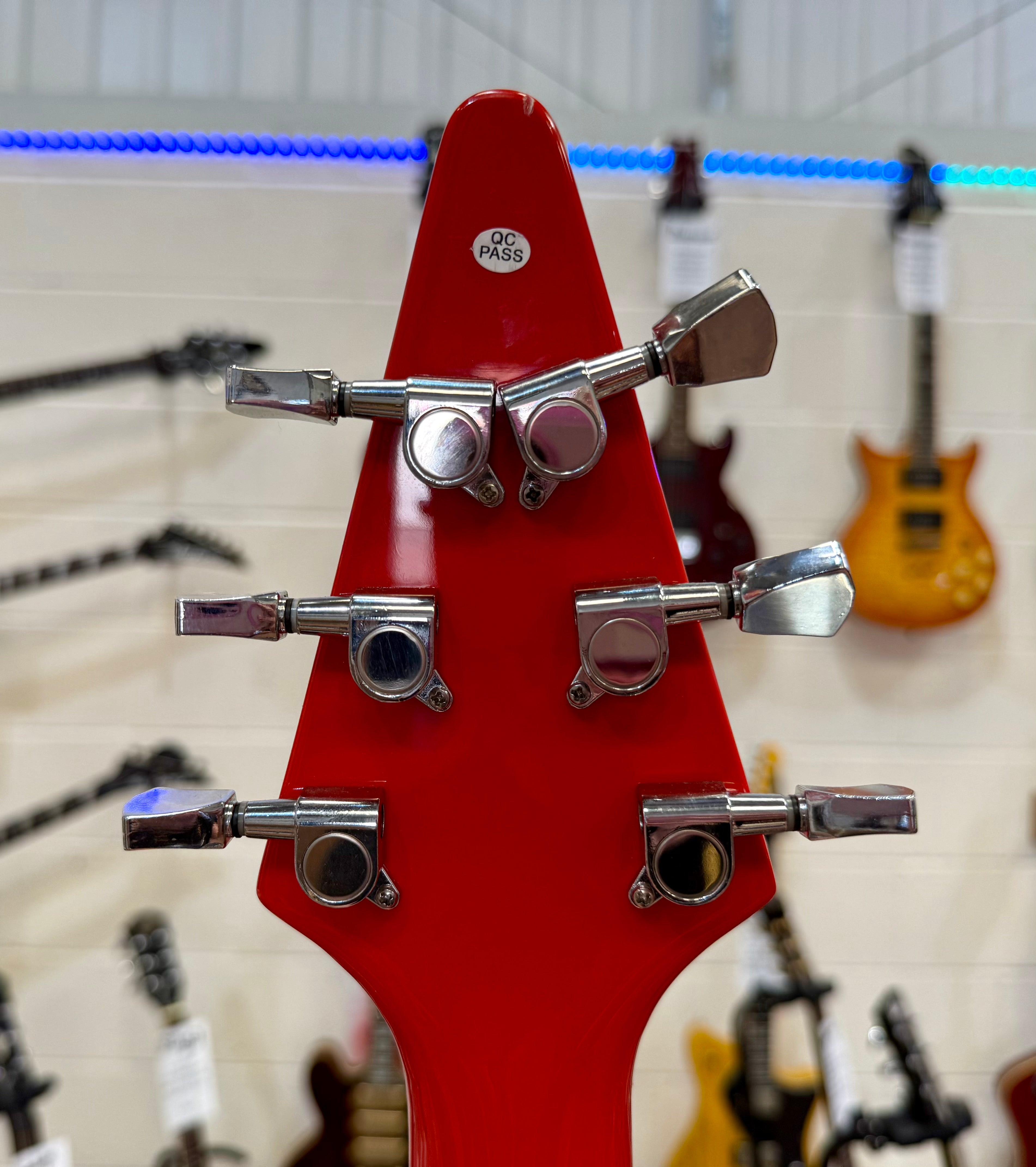 🔥DR WHO🔥 Custom Flying V Left Handed Guitar~ Doctor Who Tardis Lights~ Lefty!