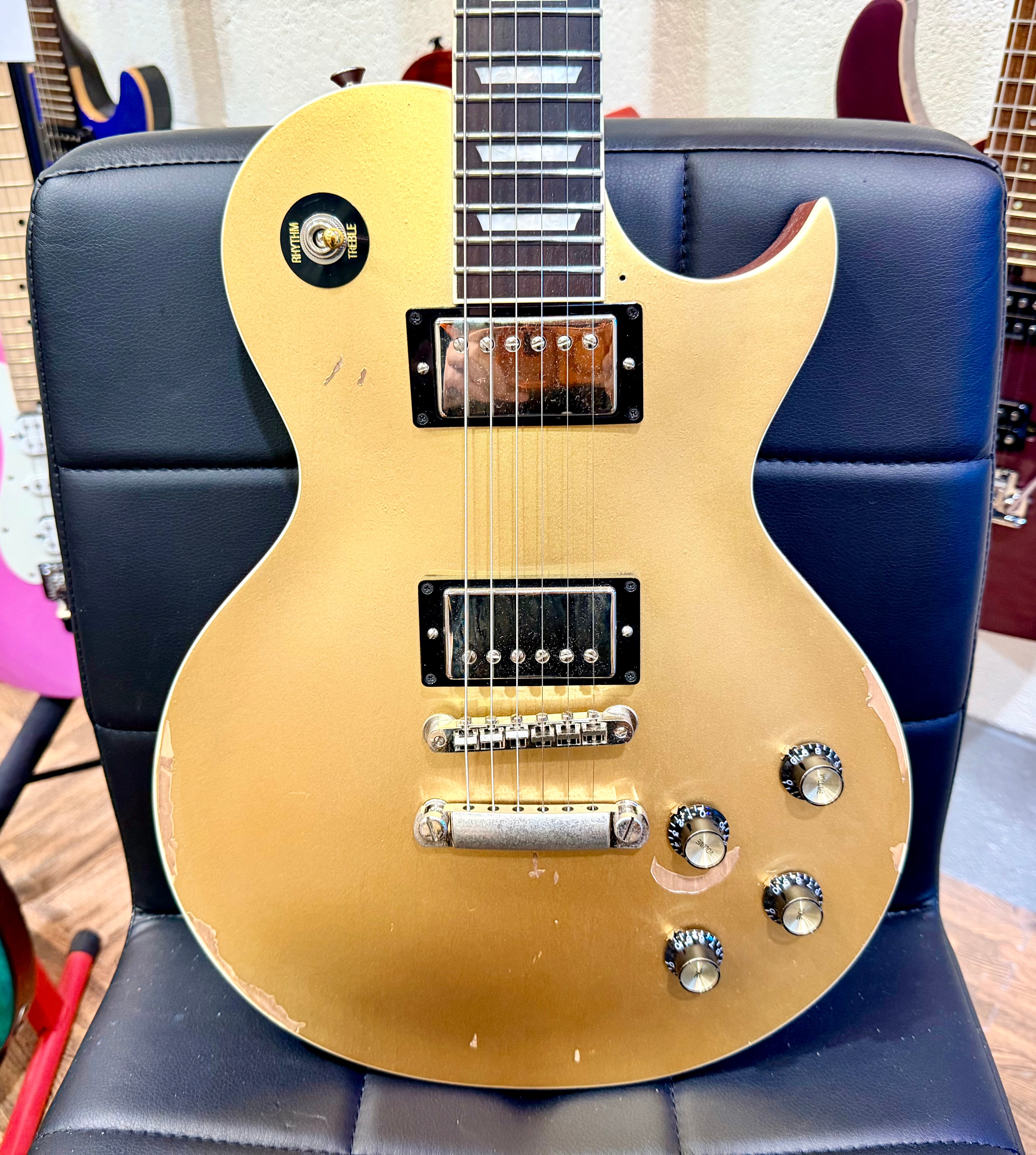 🔥UPGRADED🔥 Vintage V100 Icon Distressed Gold Top~ SETH LOVER Pickups + Gotoh!