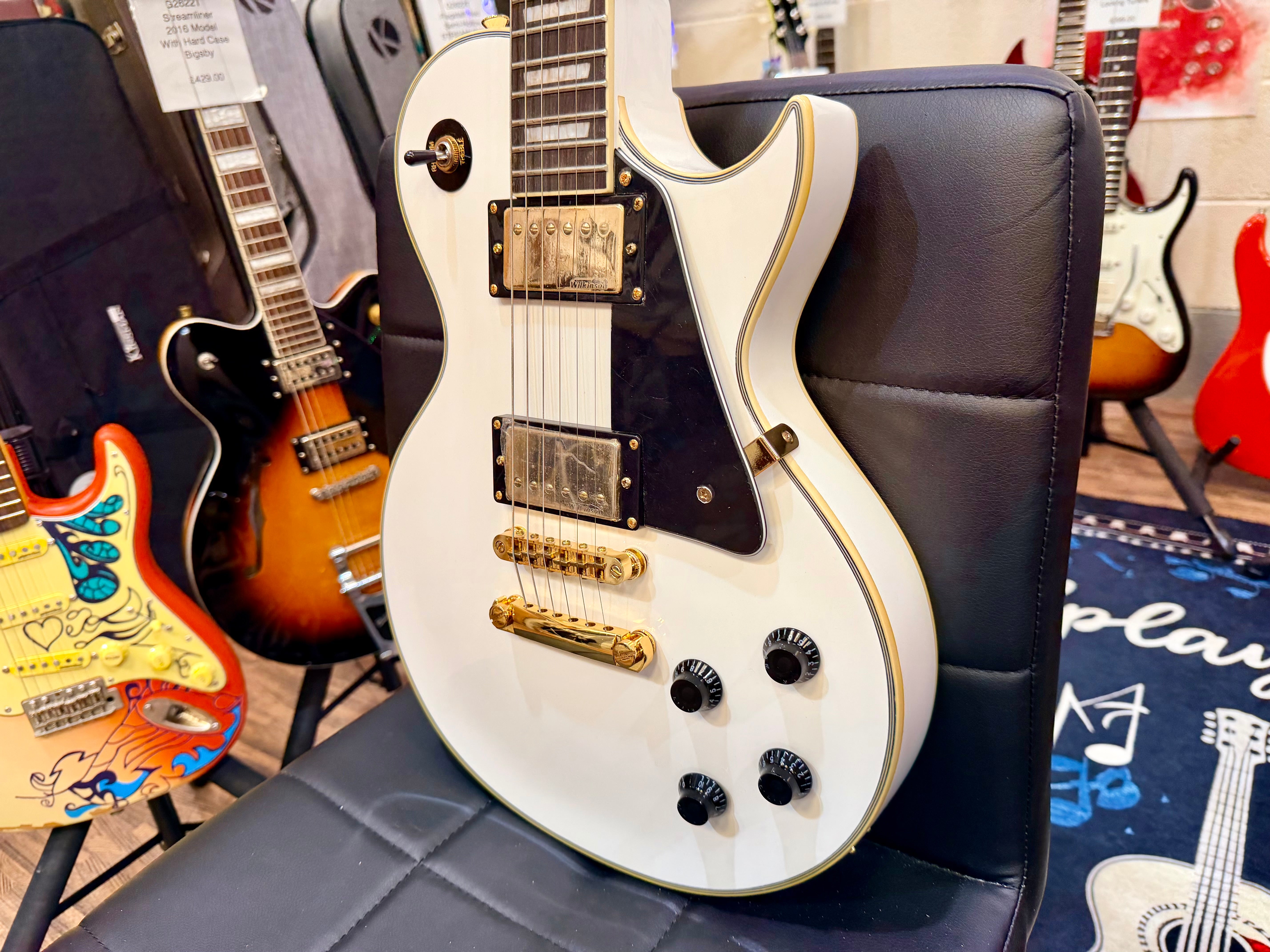 🔥NEW🔥 Vintage V100 ReIssued Electric Guitar – Arctic White Les Paul V100AW!