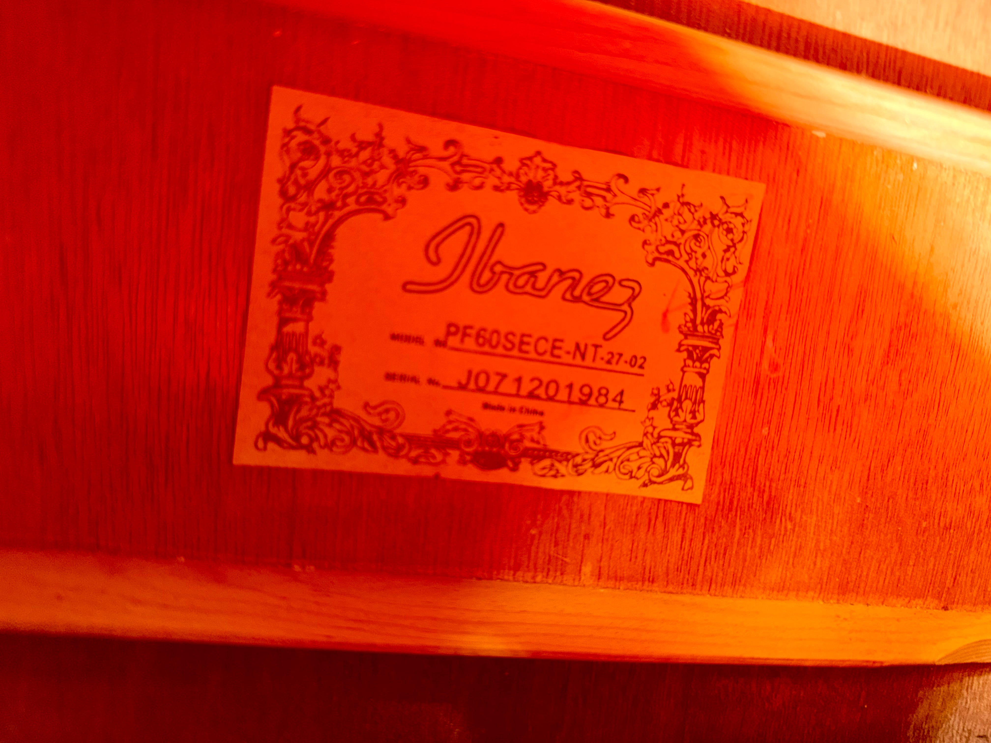 ๐2007๐ Ibanez PF60SECE Electro-Acoustic Guitar~ Natural High Gloss~Dreadnought