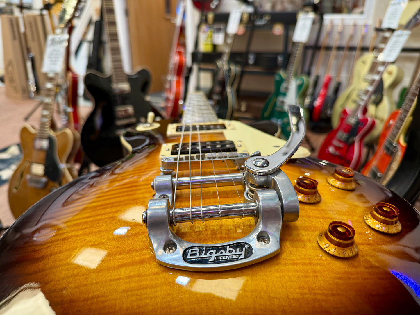 🔥GIBSON 490 PICKUPS & BIGSBY🔥 Epiphone Les Paul~ 2003 Korean~ Tobacco Burst!