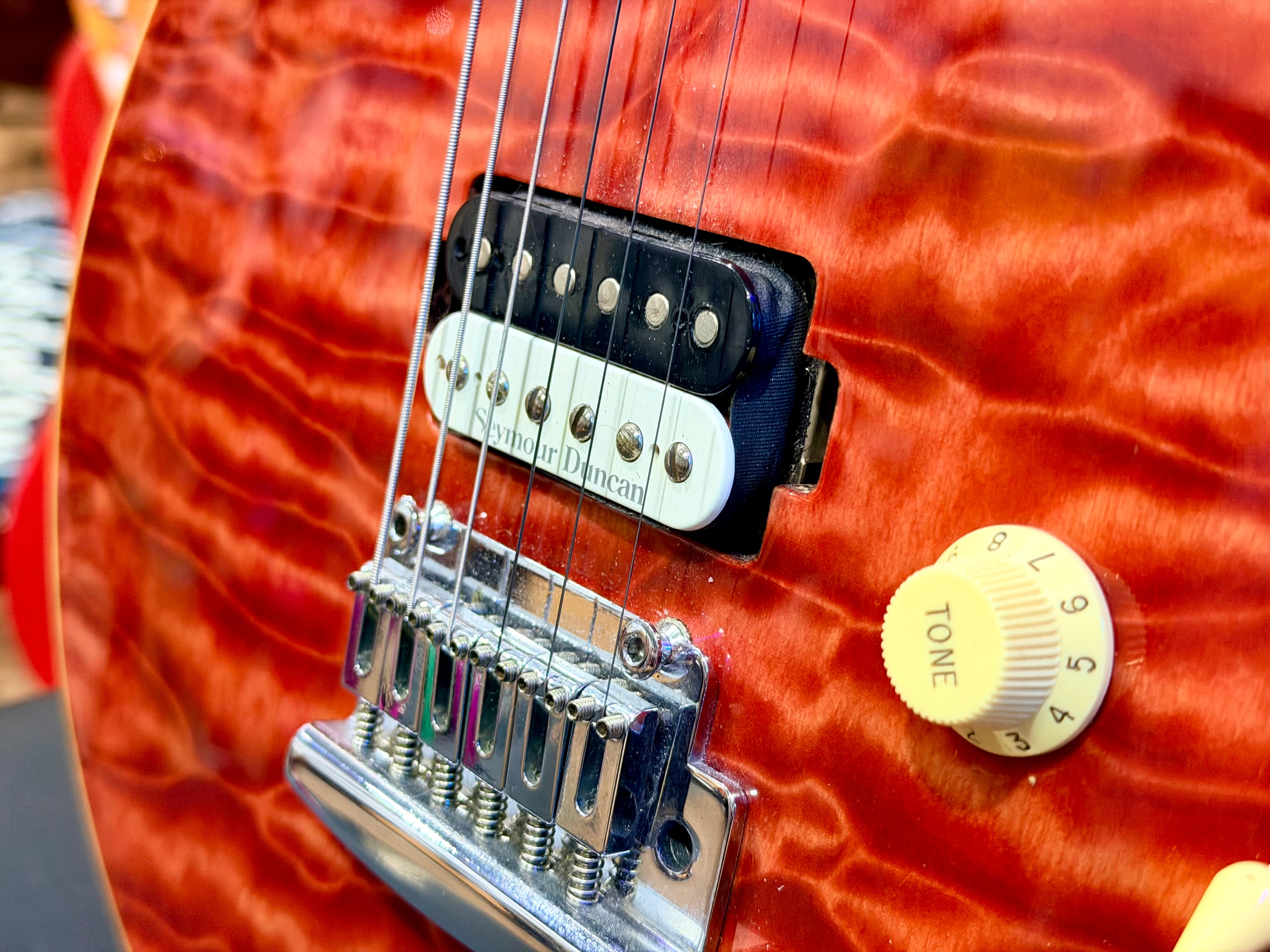 🔥QUILTED FLAME🔥 Sterling By Music Man Sub Axis AX3~ Seymour Duncan Pickup!