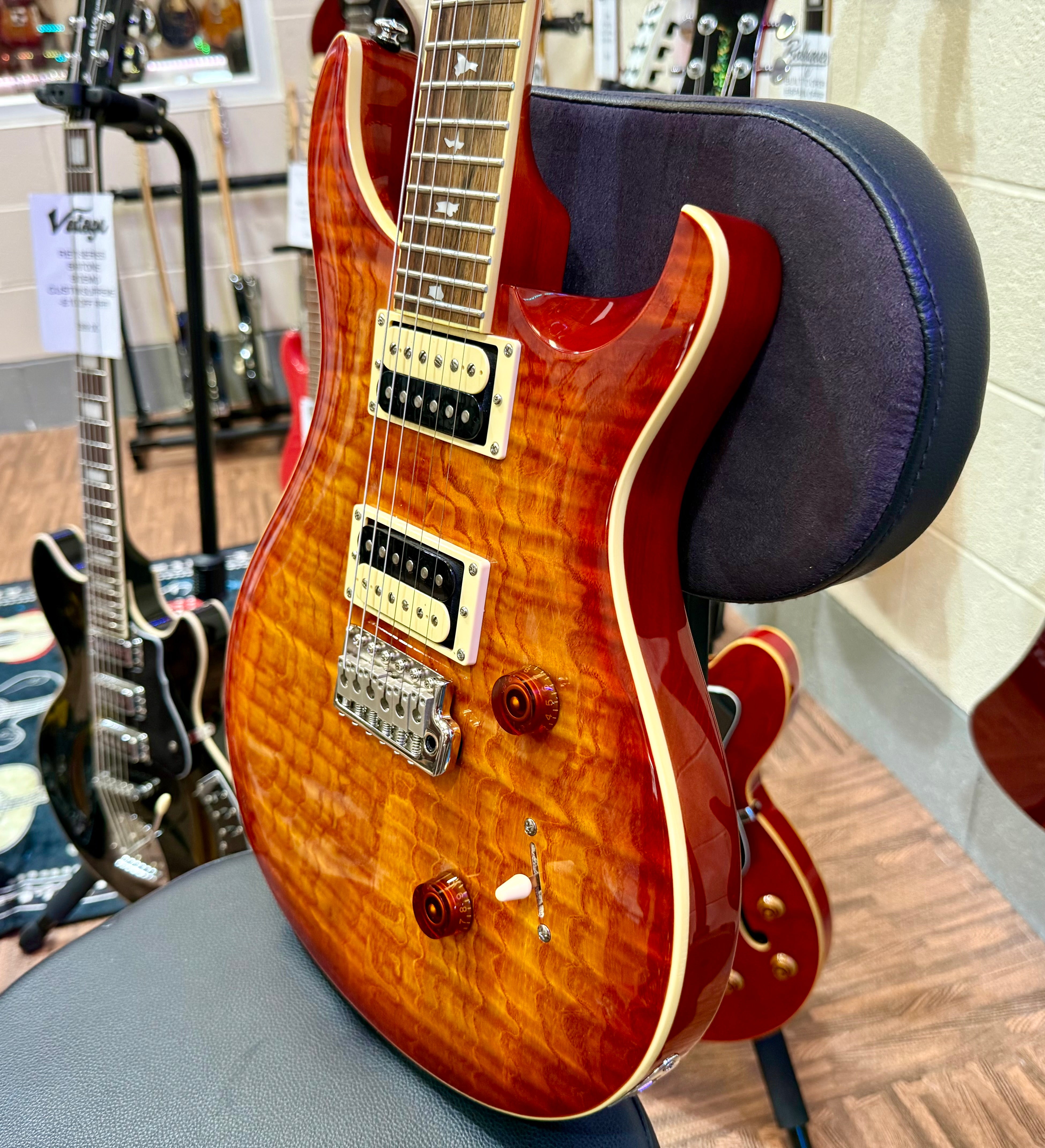 🔥LIMITED EDITION🔥 PRS SE Custom 24 Burled Ash~ Vintage Sunburst~ 2019~ RARE!