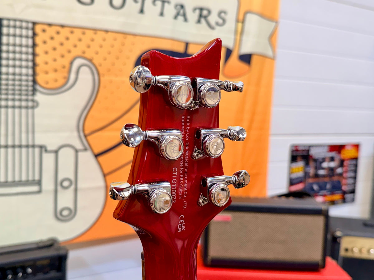 π2024π PRS SE Custom 24-08 Charcoal Red Burst~ Locking Tuners & Gig Bag!