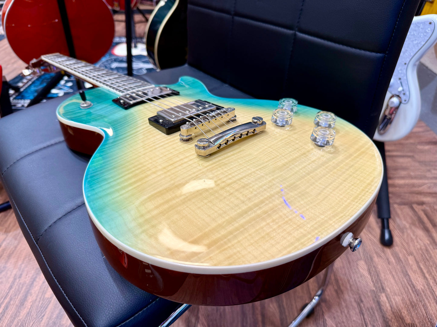 🌟 Epiphone Les Paul Modern Figured~ Caribbean Blue Fade~ Inspired By Gibson 🌟