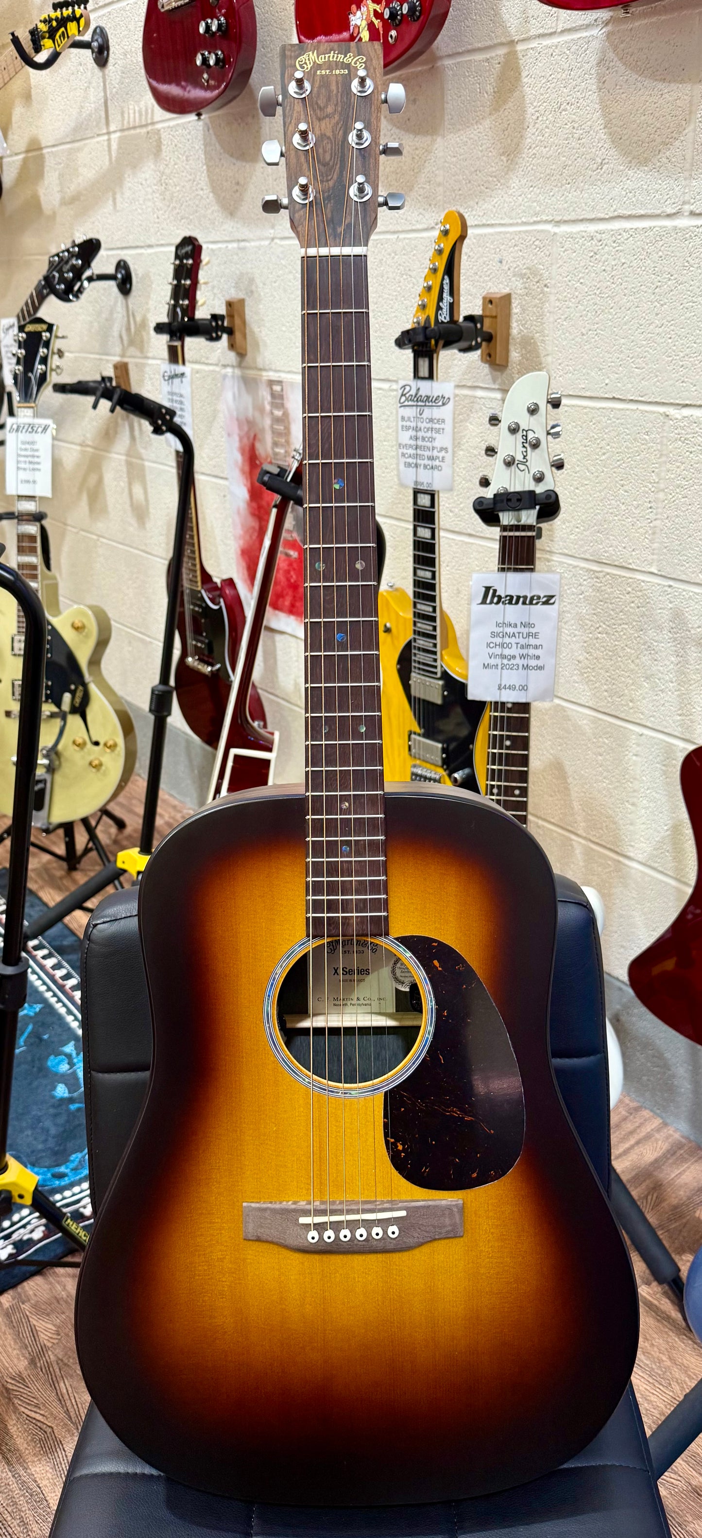 🔥MINT 2025🔥 Martin D-X2E Ziricote Burst~ Electro-Acoustic~ Dreadnought + Bag!