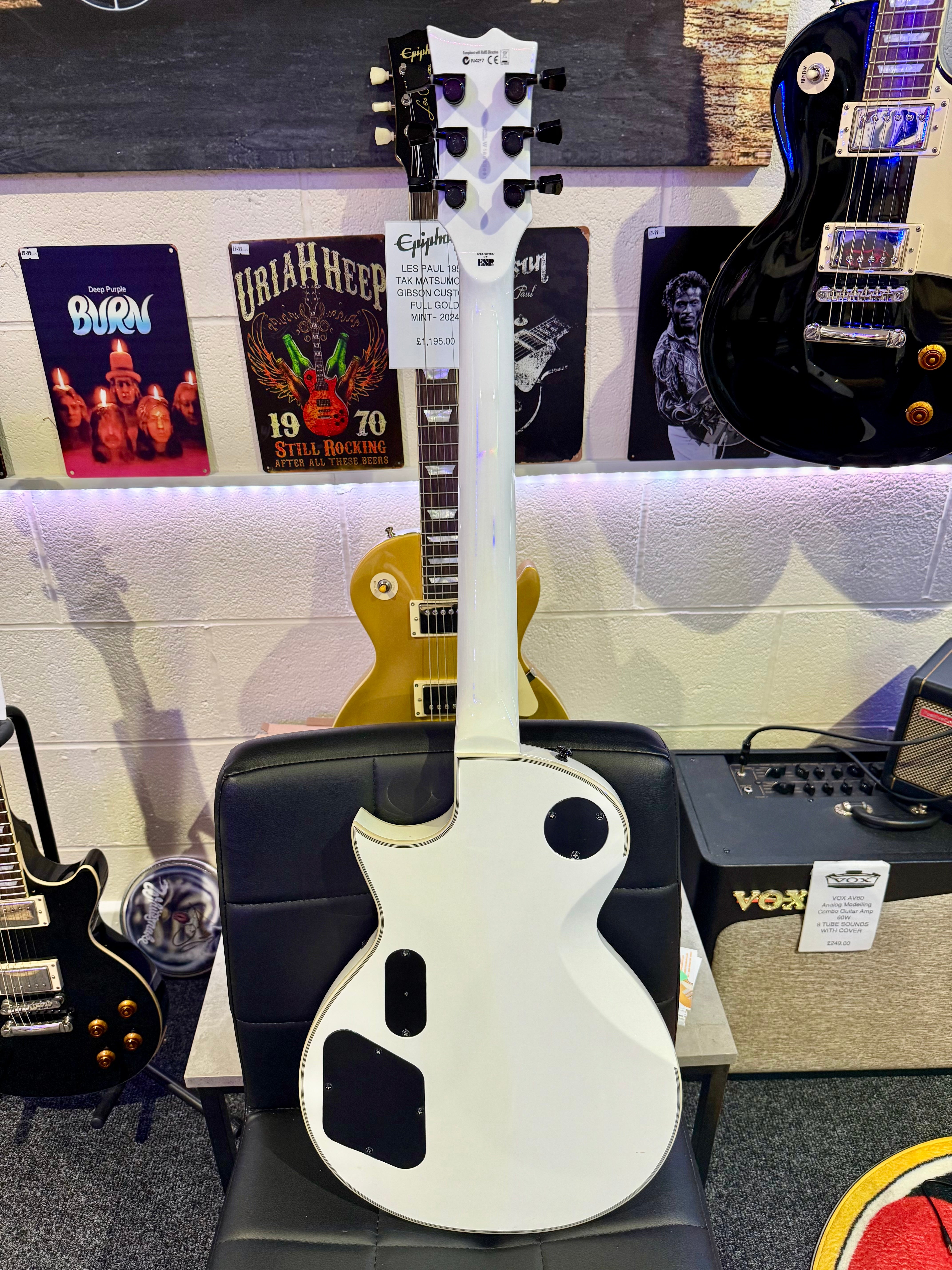 🔥MINT🔥 ESP LTD James Hetfield Iron Cross Signature~ Metallica~ Snow White~2018