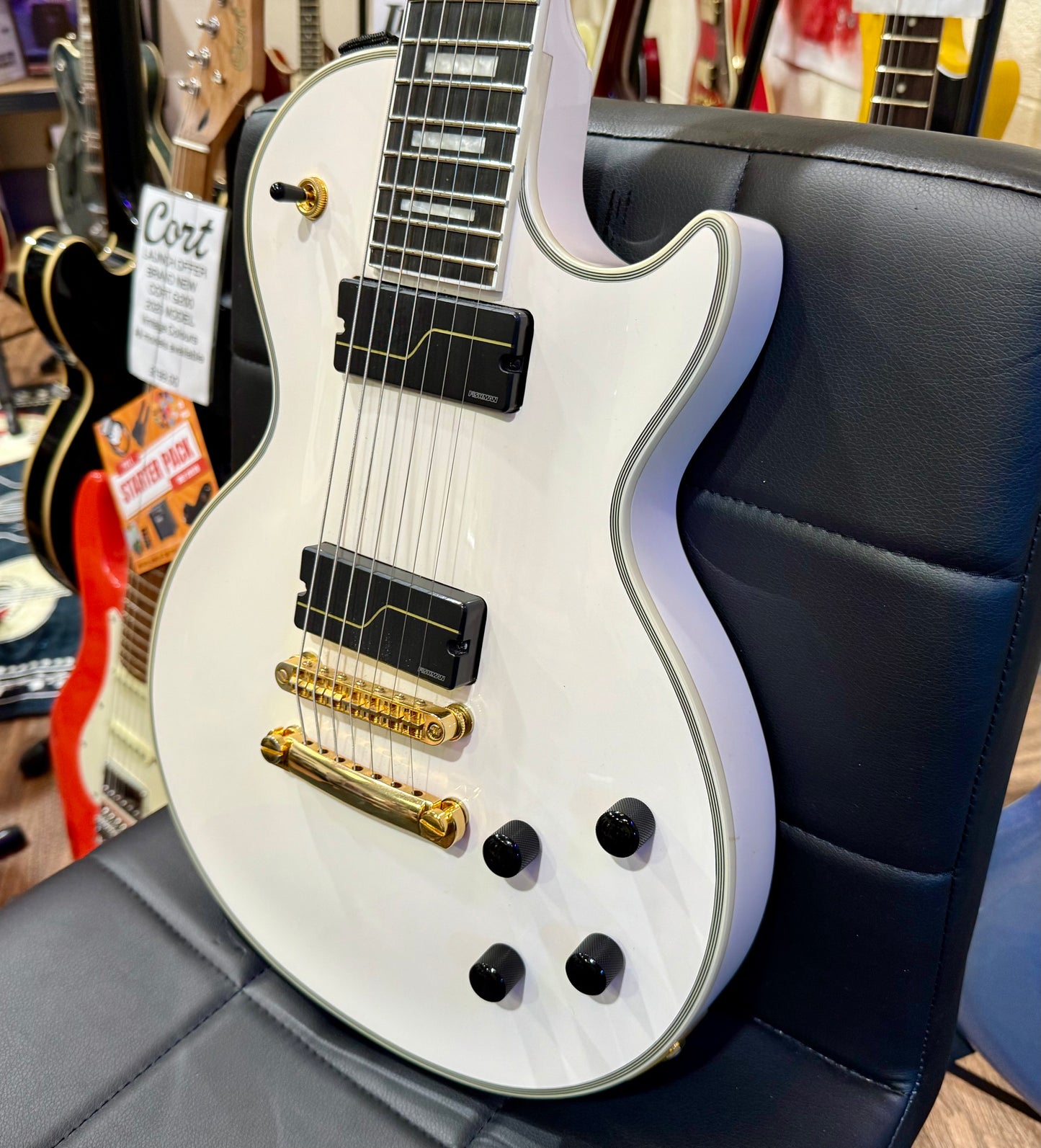 🔥MINT 2024🔥 Epiphone Matt Heafy Origins Les Paul Custom 7-String~ Bone White!