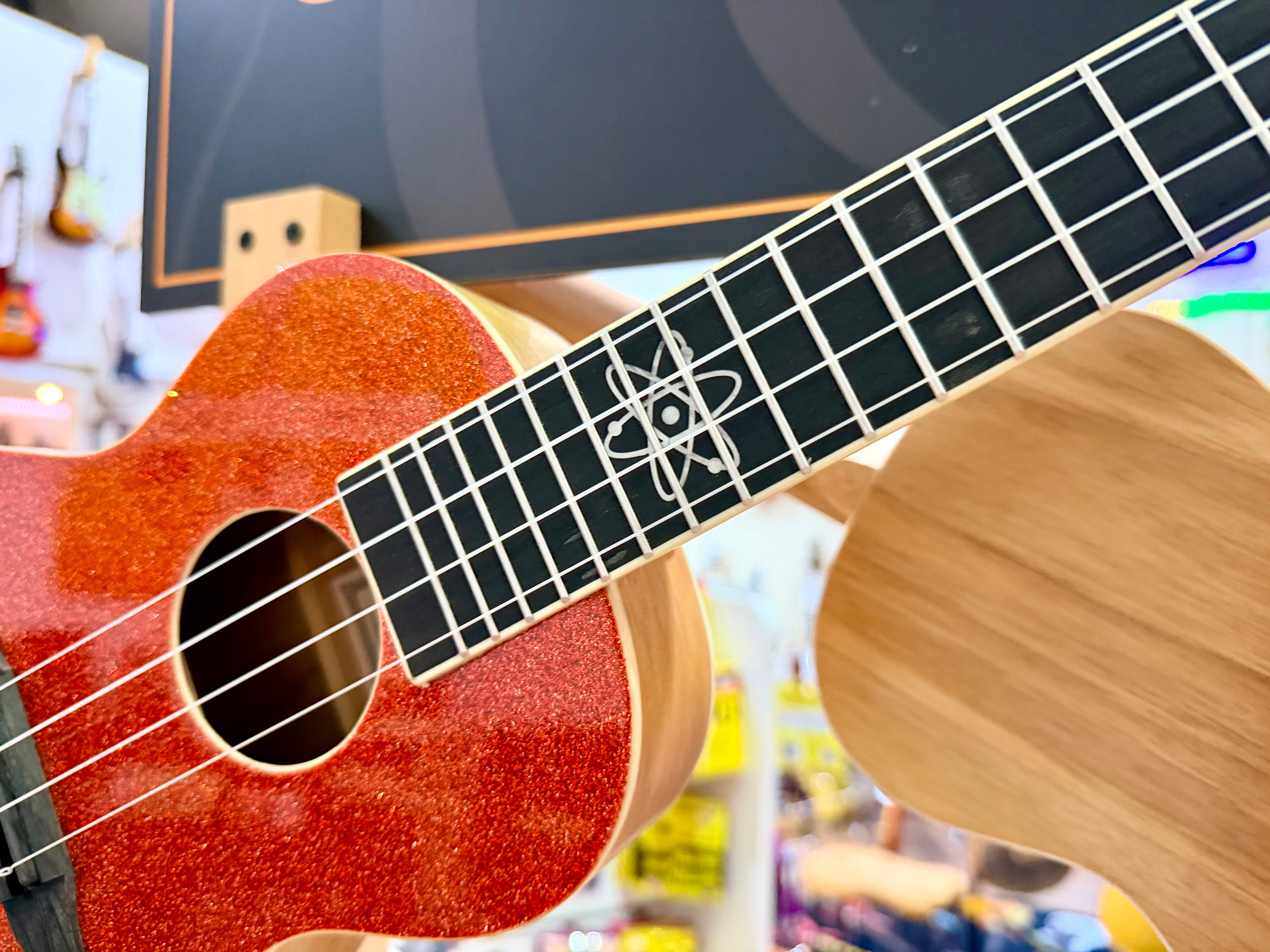 🔥NEW 2025🔥 Ortega Concert Ukulele~ Element Series Metallic Red Sparkle~ Gig Bag