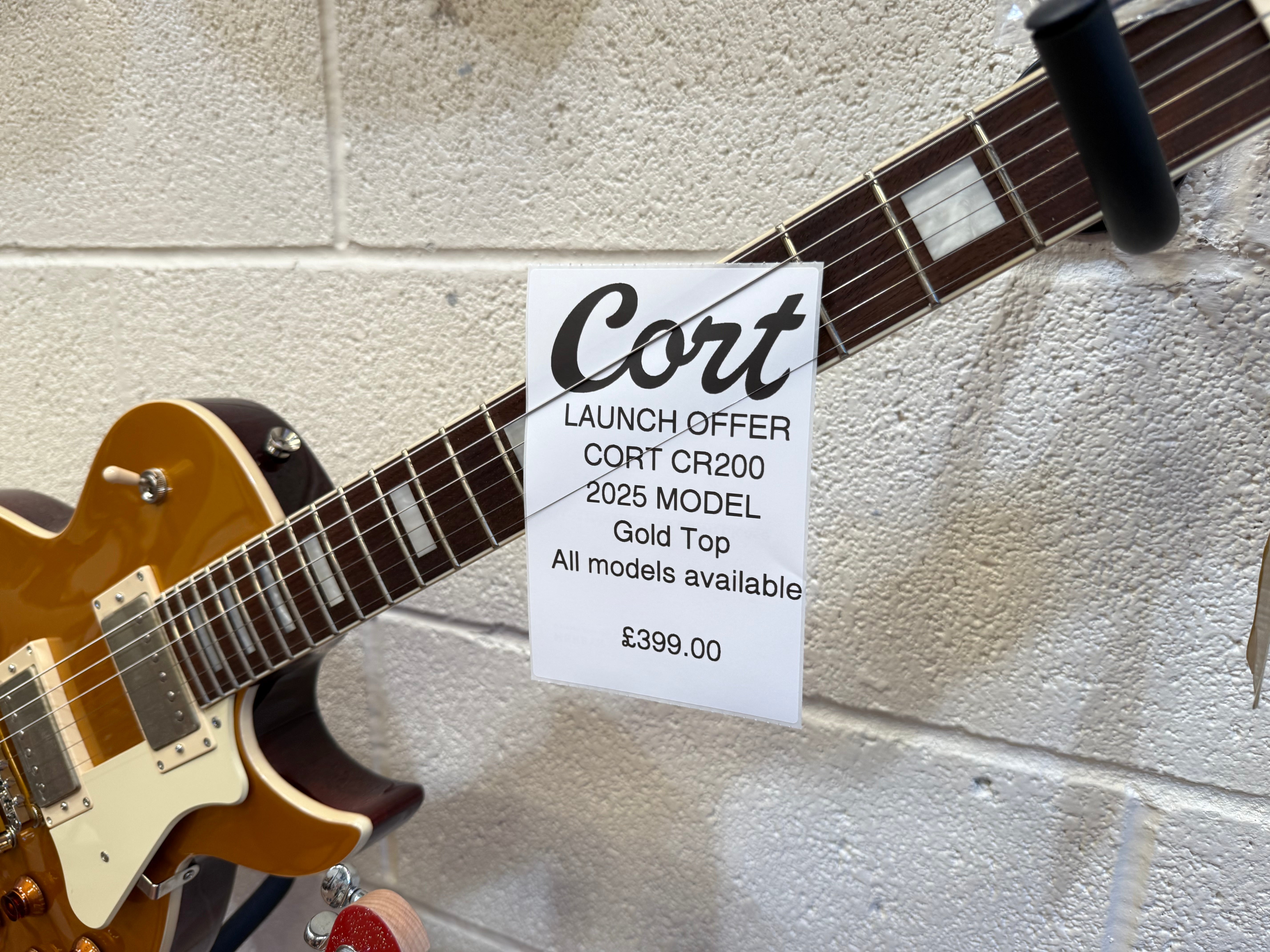 🌟NEW 2025🌟 Cort CR200 Gold Top Les Paul Cutaway Electric Guitar~ Classic Rock!