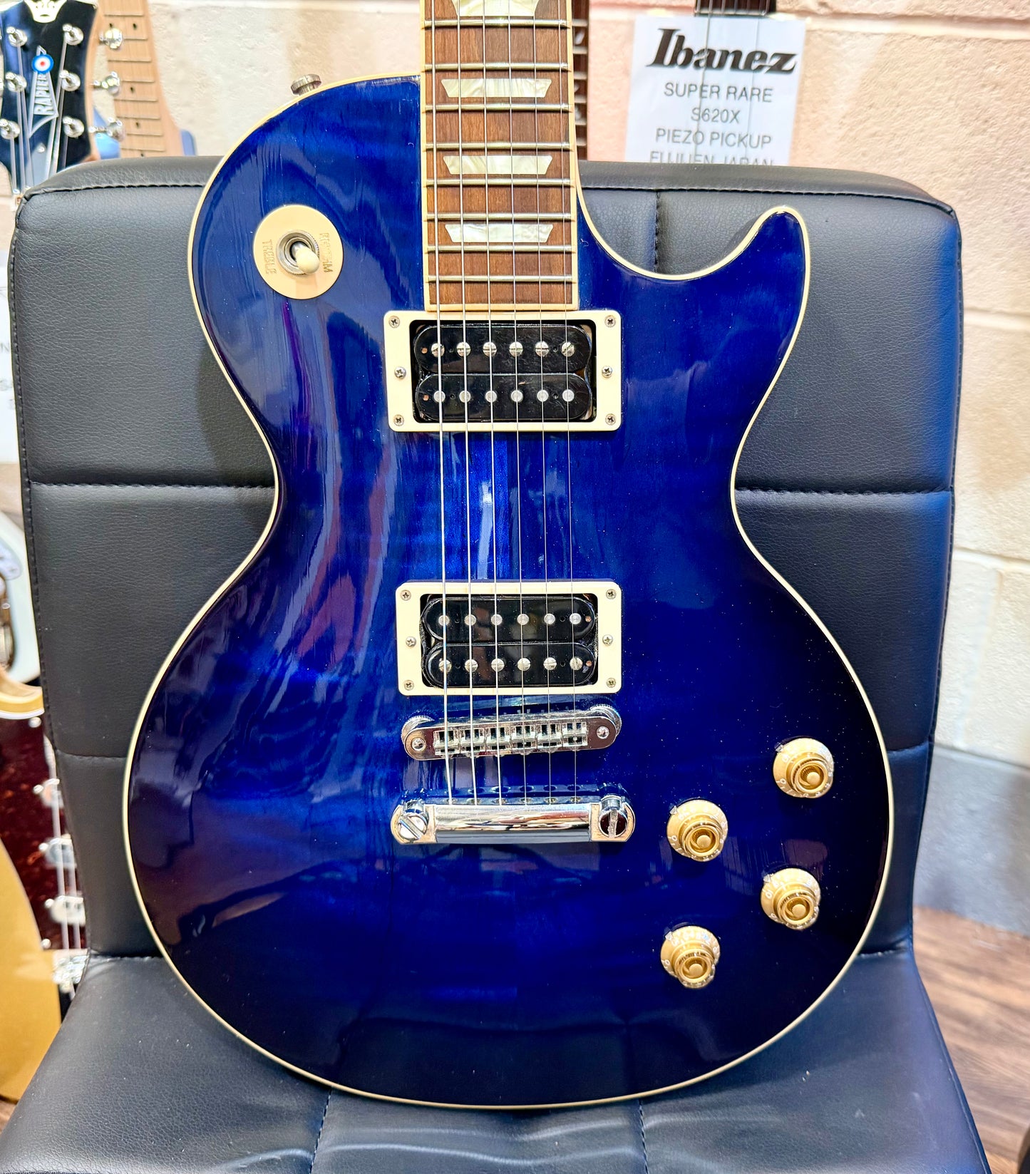 🔥2011 USA🔥 Gibson Les Paul Classic Plus Top~ Manhattan Midnight Blue + Case!