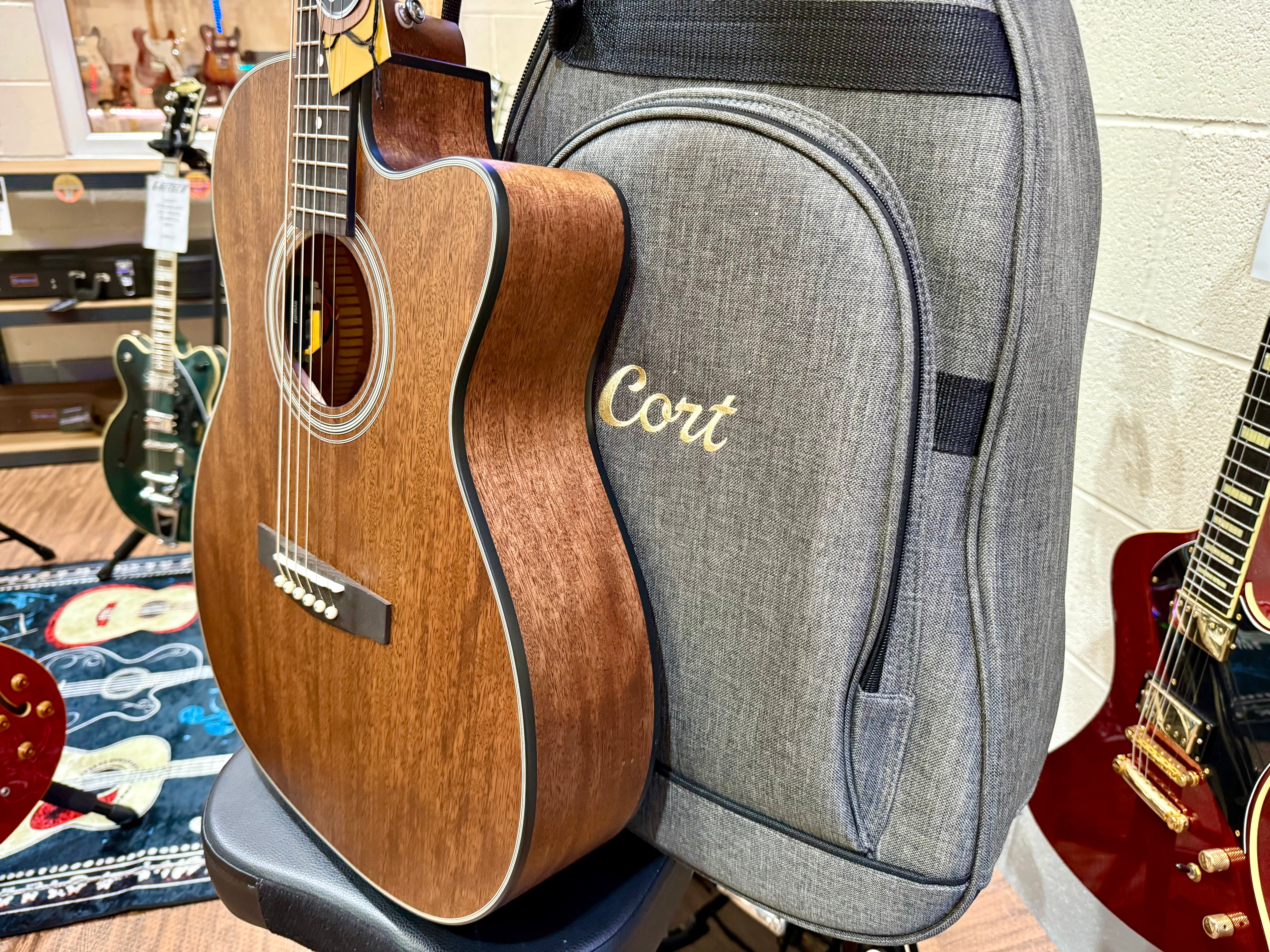 🌟2025 NEW MODEL🌟 Cort Pure OCMF All-Solid Mahogany Electro-Acoustic~ Gig Bag!