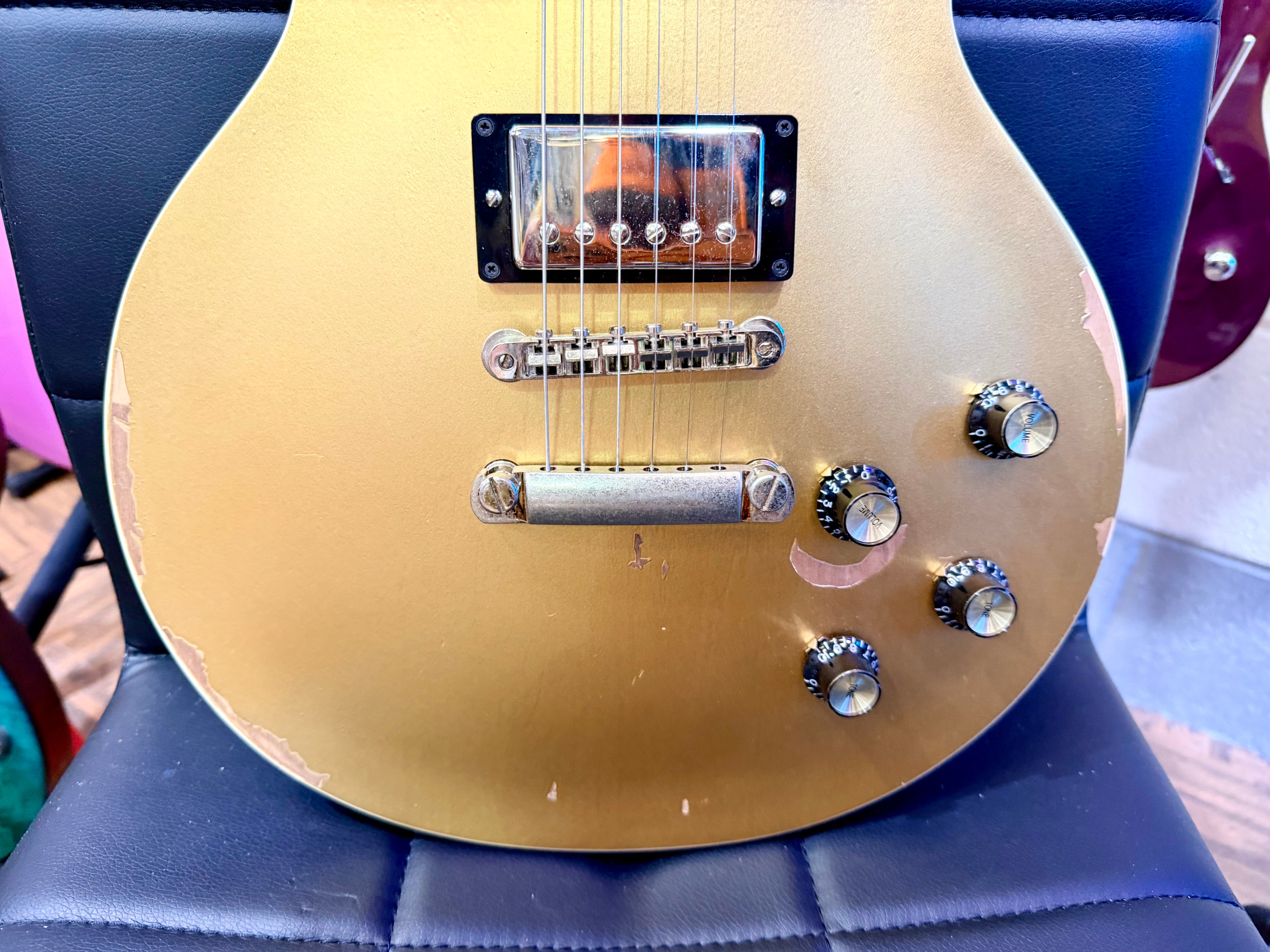 🔥UPGRADED🔥 Vintage V100 Icon Distressed Gold Top~ SETH LOVER Pickups + Gotoh!