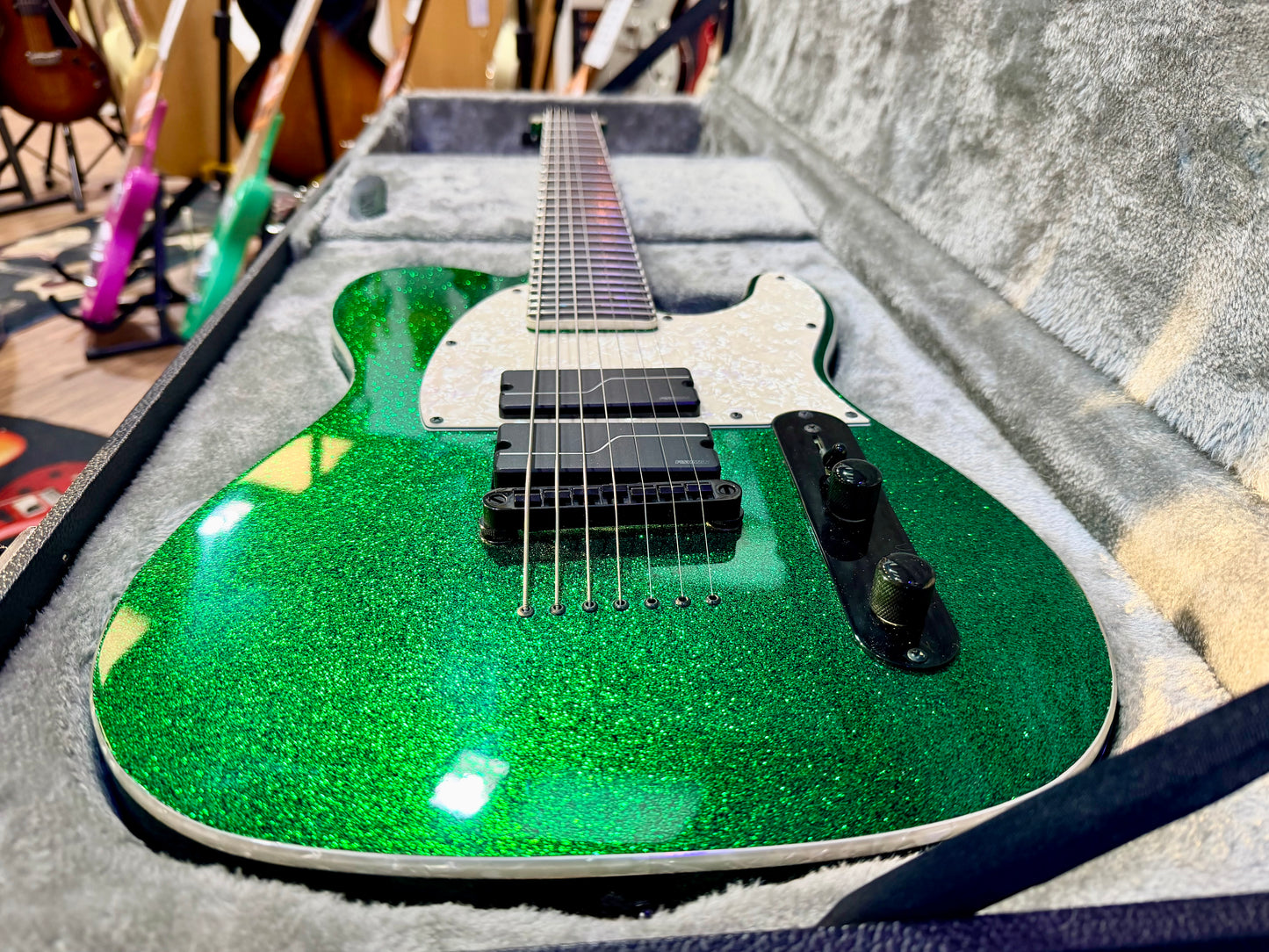 š„MINTš„ ESP LTD SCT-607 Baritone 7 String~ Stephen Carpenter Green Sparkle + Case