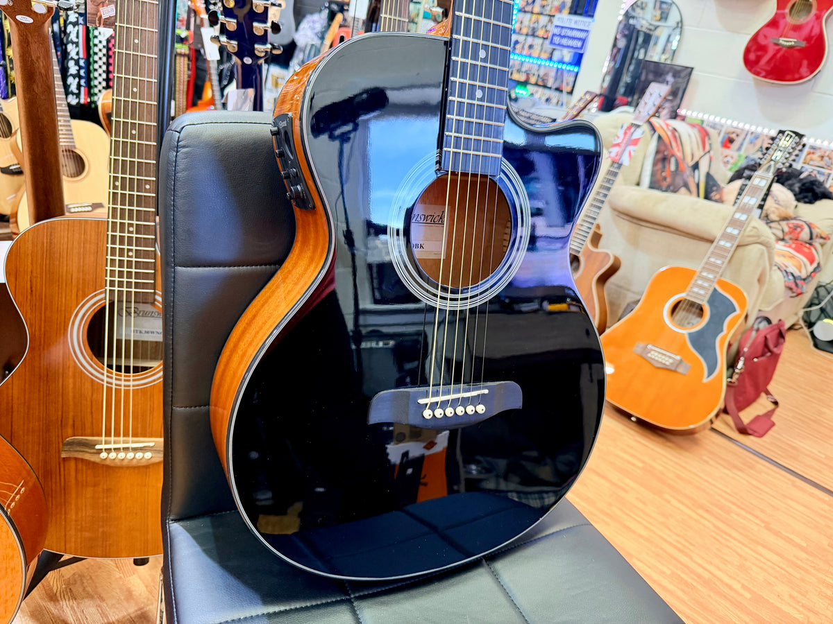 Brunswick BTK50BK Advanced Stage Electro Acoustic Guitar~ Black Gloss Cutaway