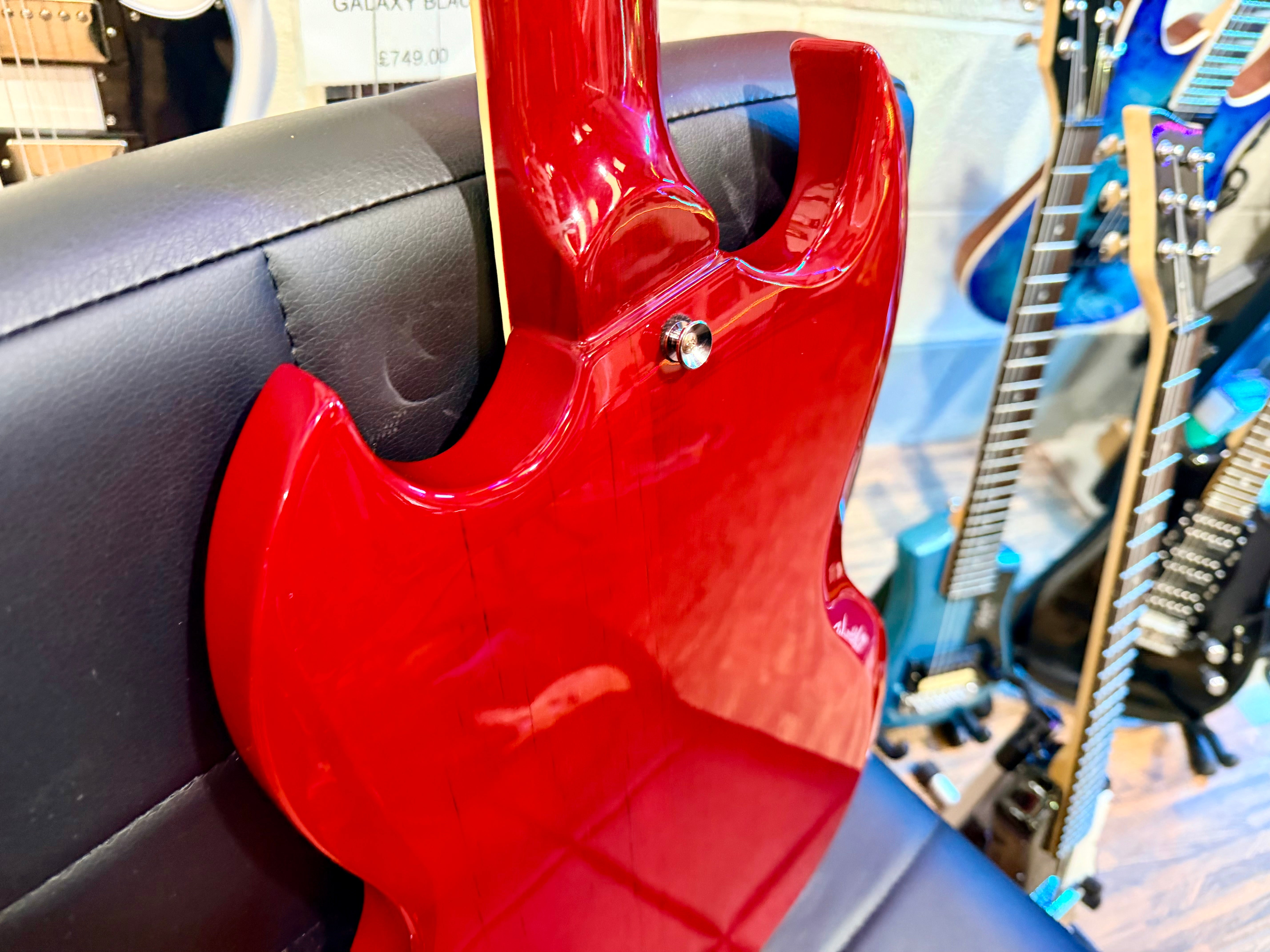 🍒 Vintage VS6 Reissued Electric Guitar~ Cherry Red~ SG Style 🍒