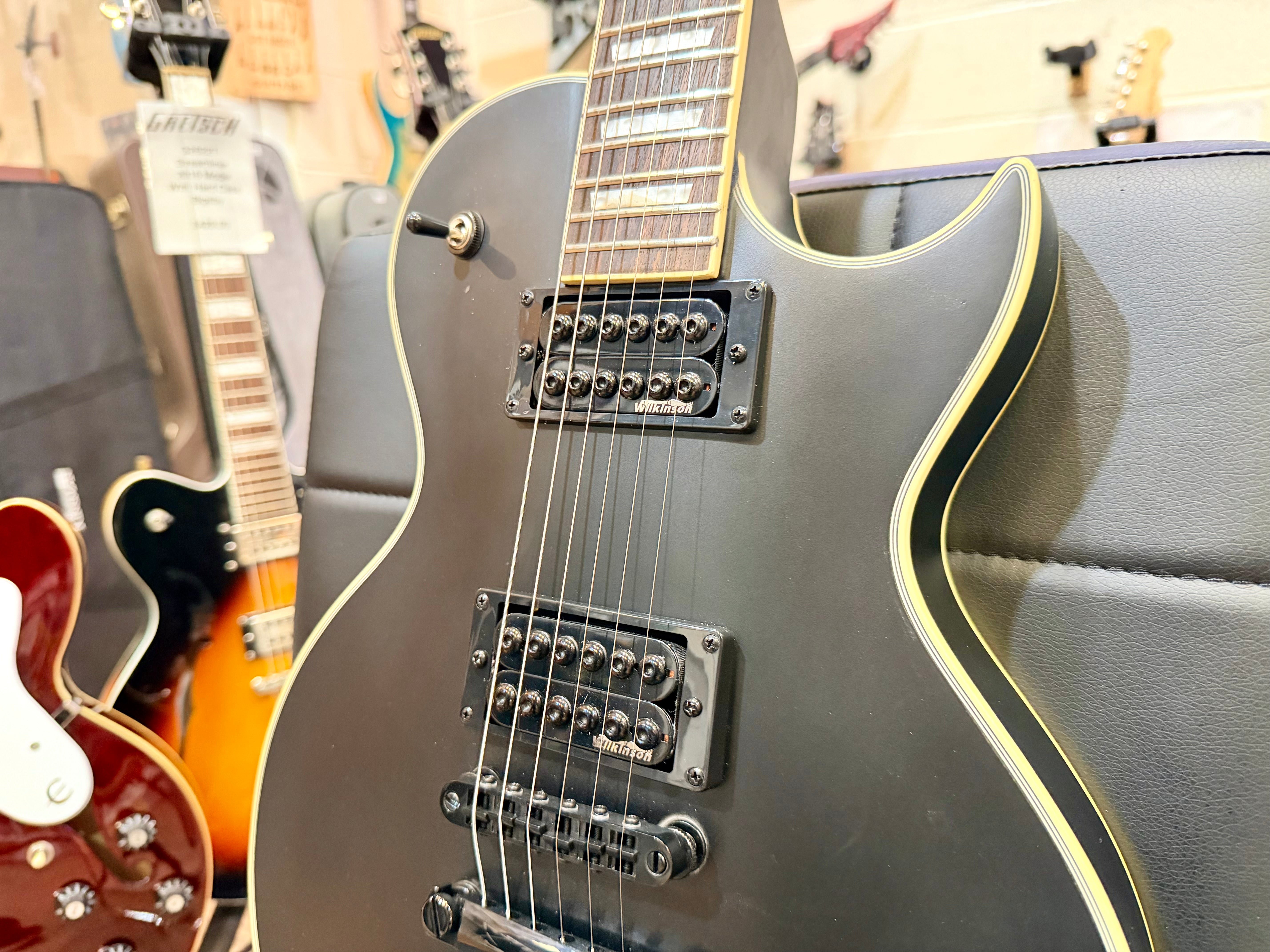 🔥B-STOCK DEAL🔥 NEW Vintage V100 VMX Electric Guitar~ Satin Black Les Paul!