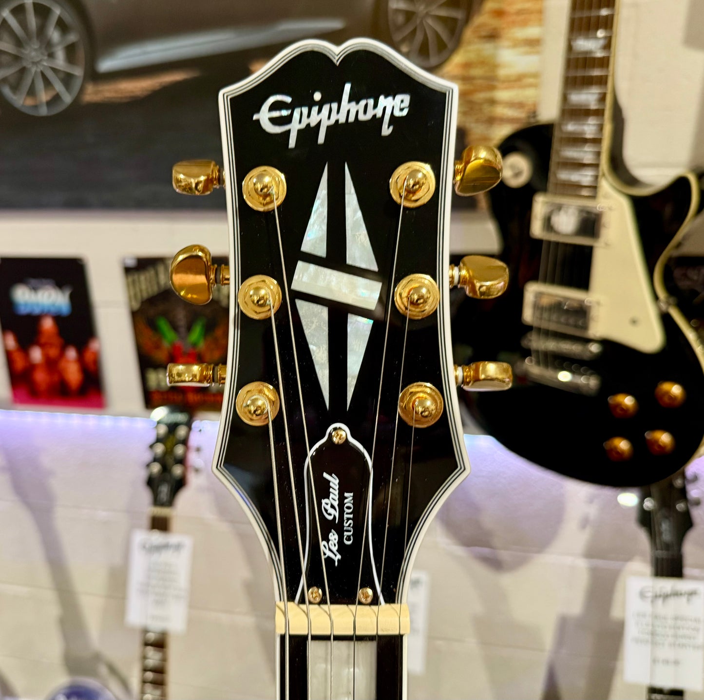 🔥MINT 2022🔥 Epiphone Les Paul Custom Koa Natural~ Gold Hardware~ Hard Case!